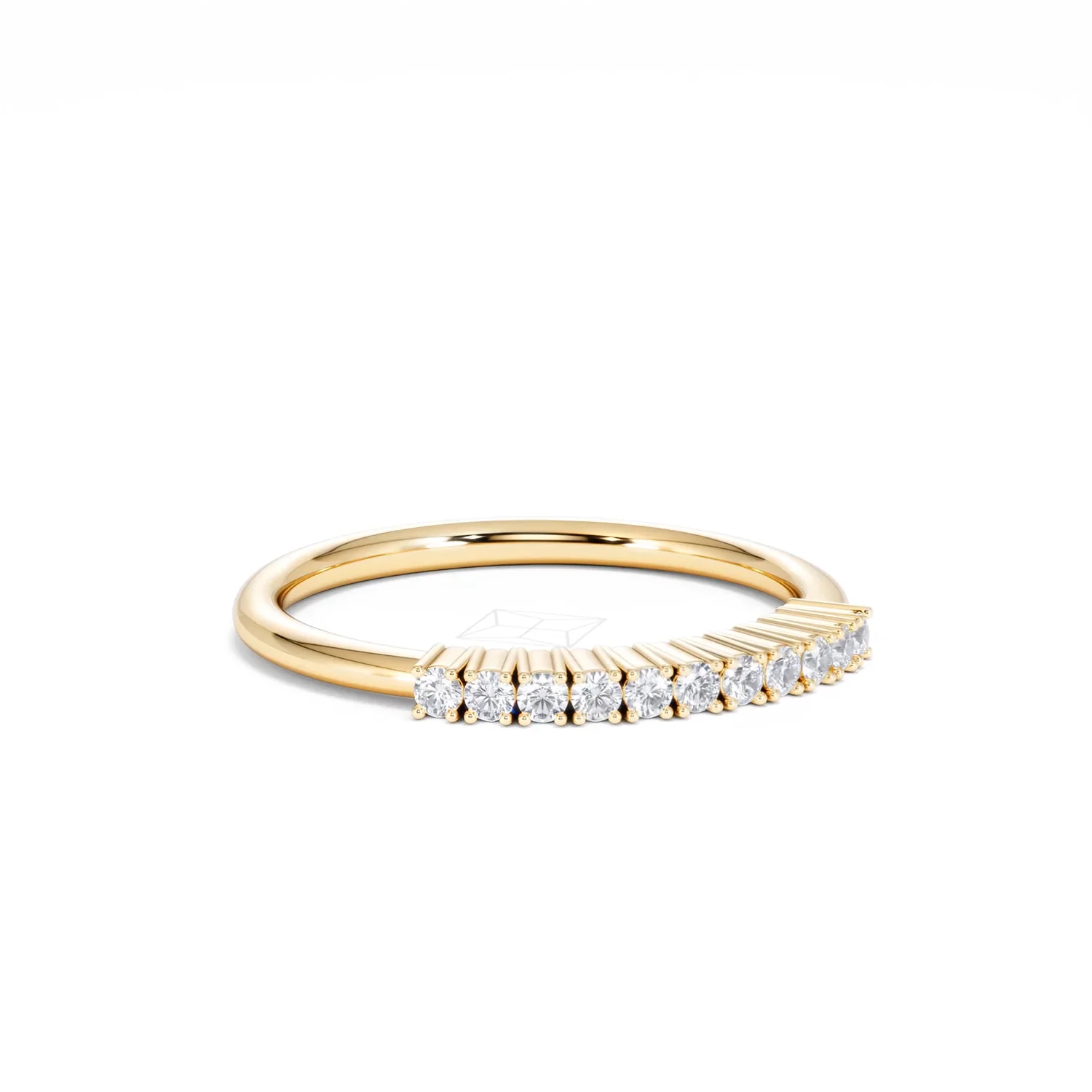 Twilight Lab Diamond 0.15ct H/SI Half Eternity Ring in 18K Gold Vermeil - Image 15