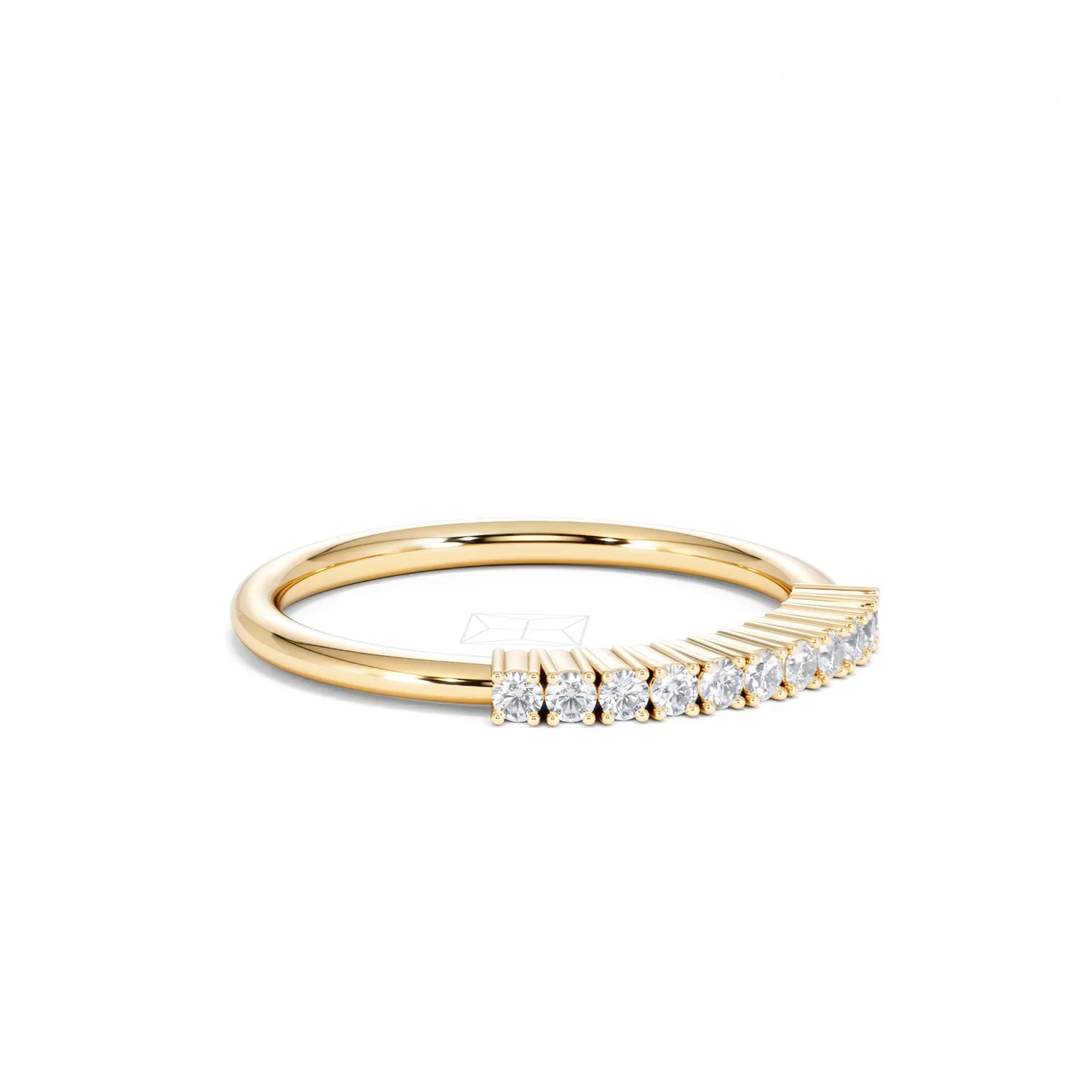 Twilight Lab Diamond 0.15ct H/SI Half Eternity Ring in 18K Gold Vermeil - Image 18