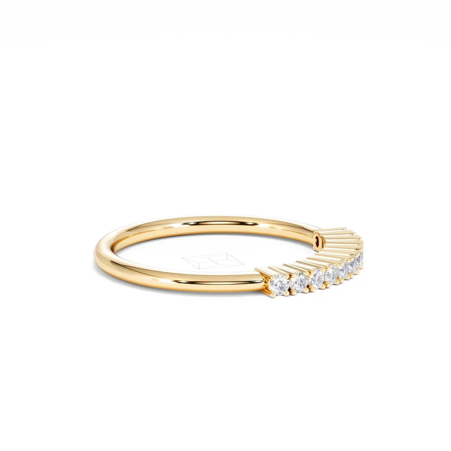 Twilight Lab Diamond 0.15ct H/SI Half Eternity Ring in 18K Gold Vermeil - Image 24