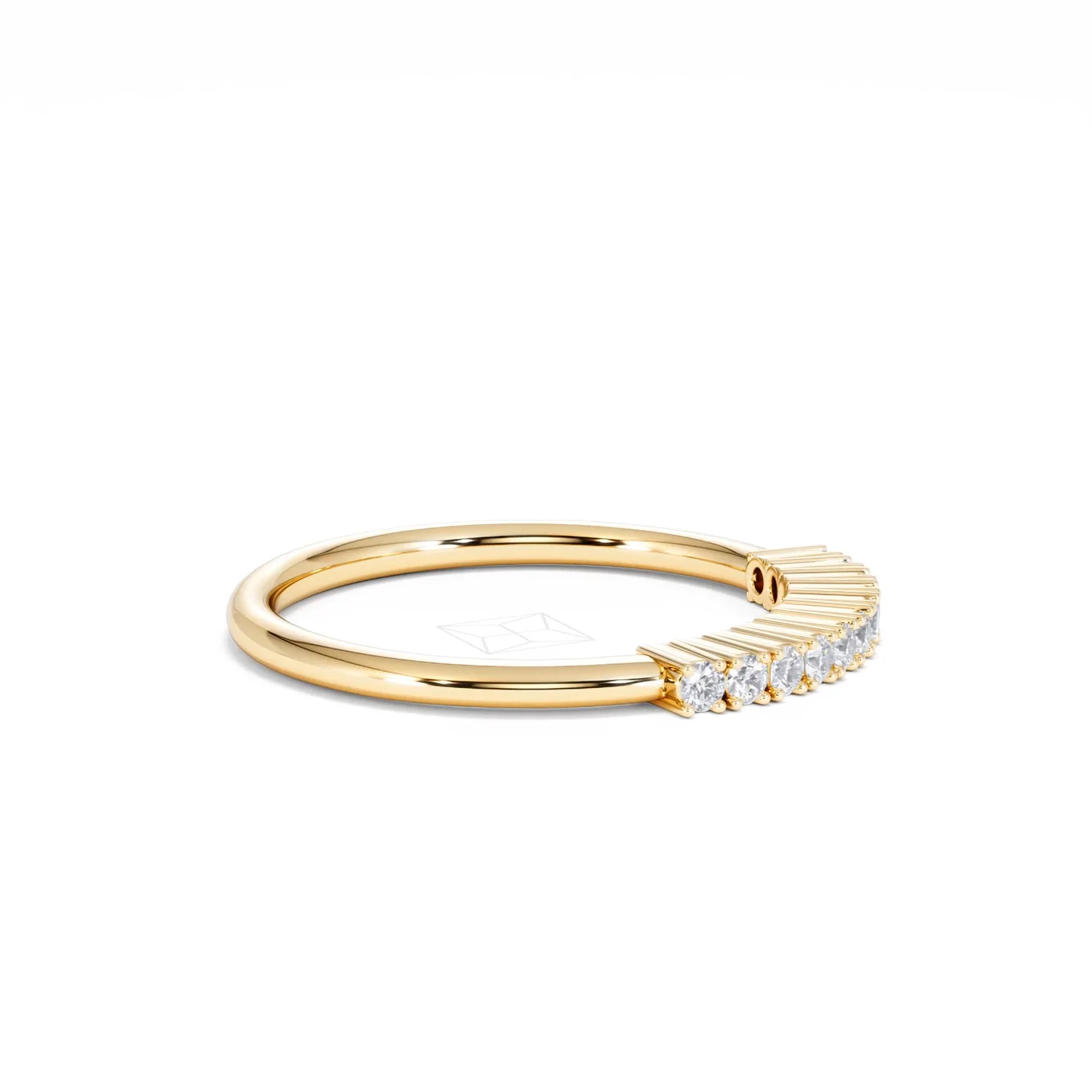 Twilight Lab Diamond 0.15ct H/SI Half Eternity Ring in 18K Gold Vermeil - Image 25