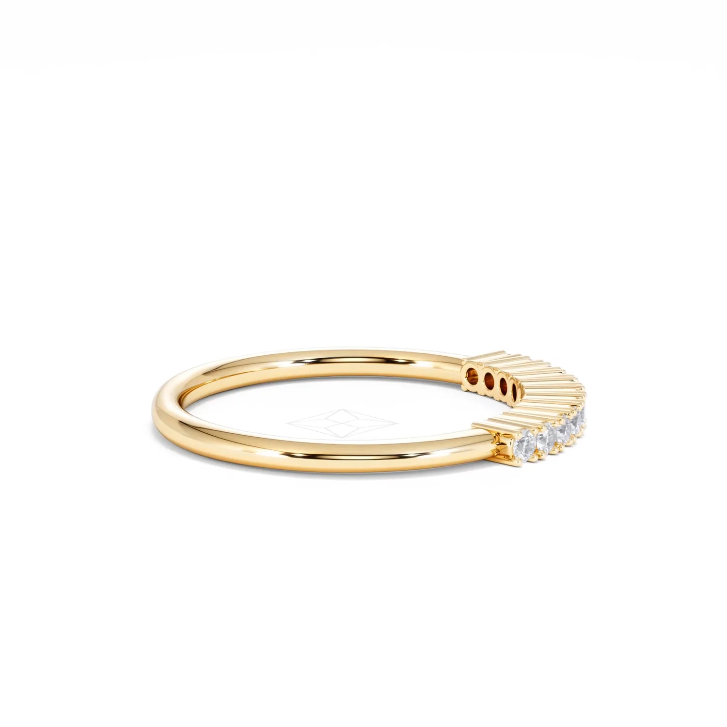 Twilight Lab Diamond 0.15ct H/SI Half Eternity Ring in 18K Gold Vermeil - Image 29