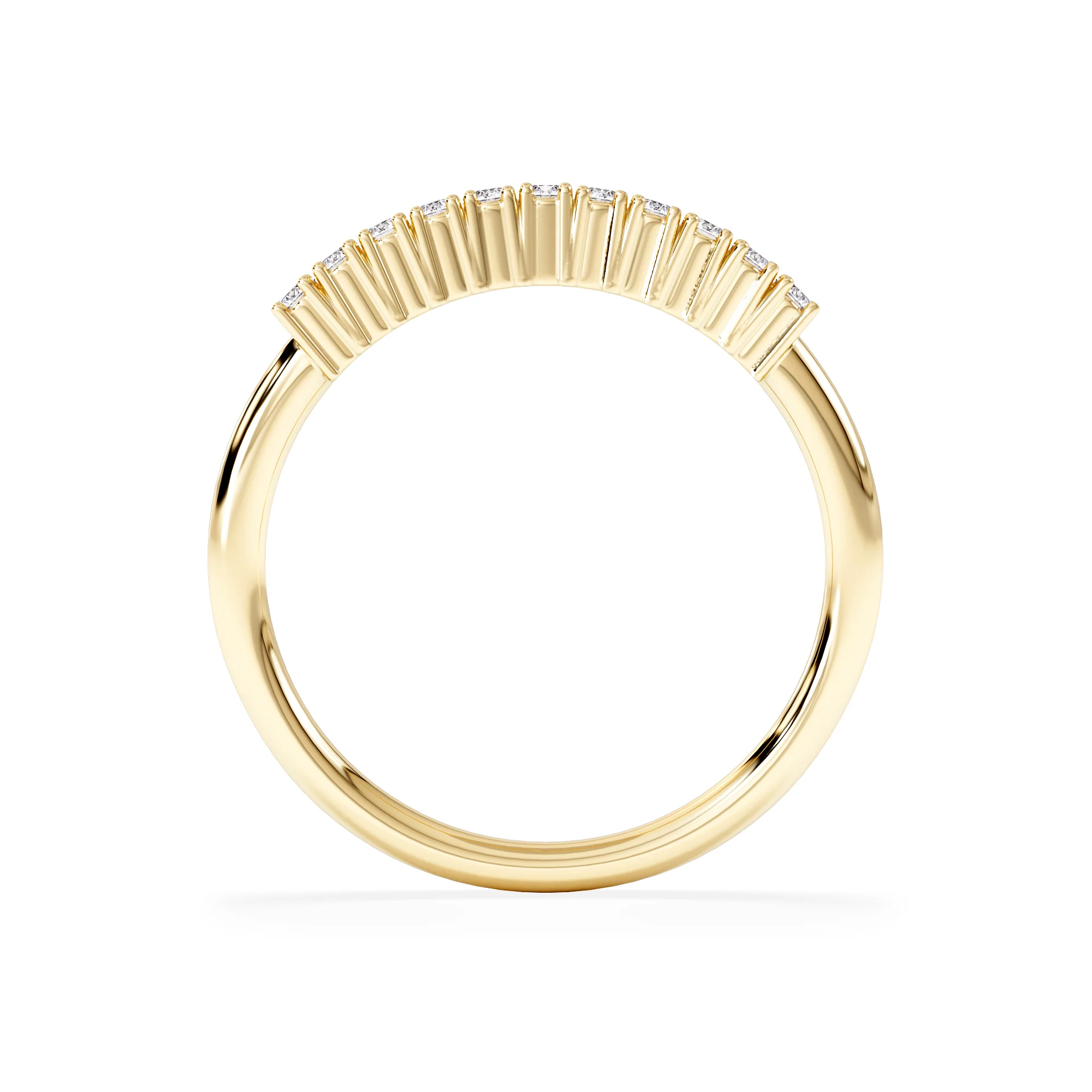 Twilight Lab Diamond 0.15ct H/SI Half Eternity Ring in 18K Gold Vermeil - Image 3