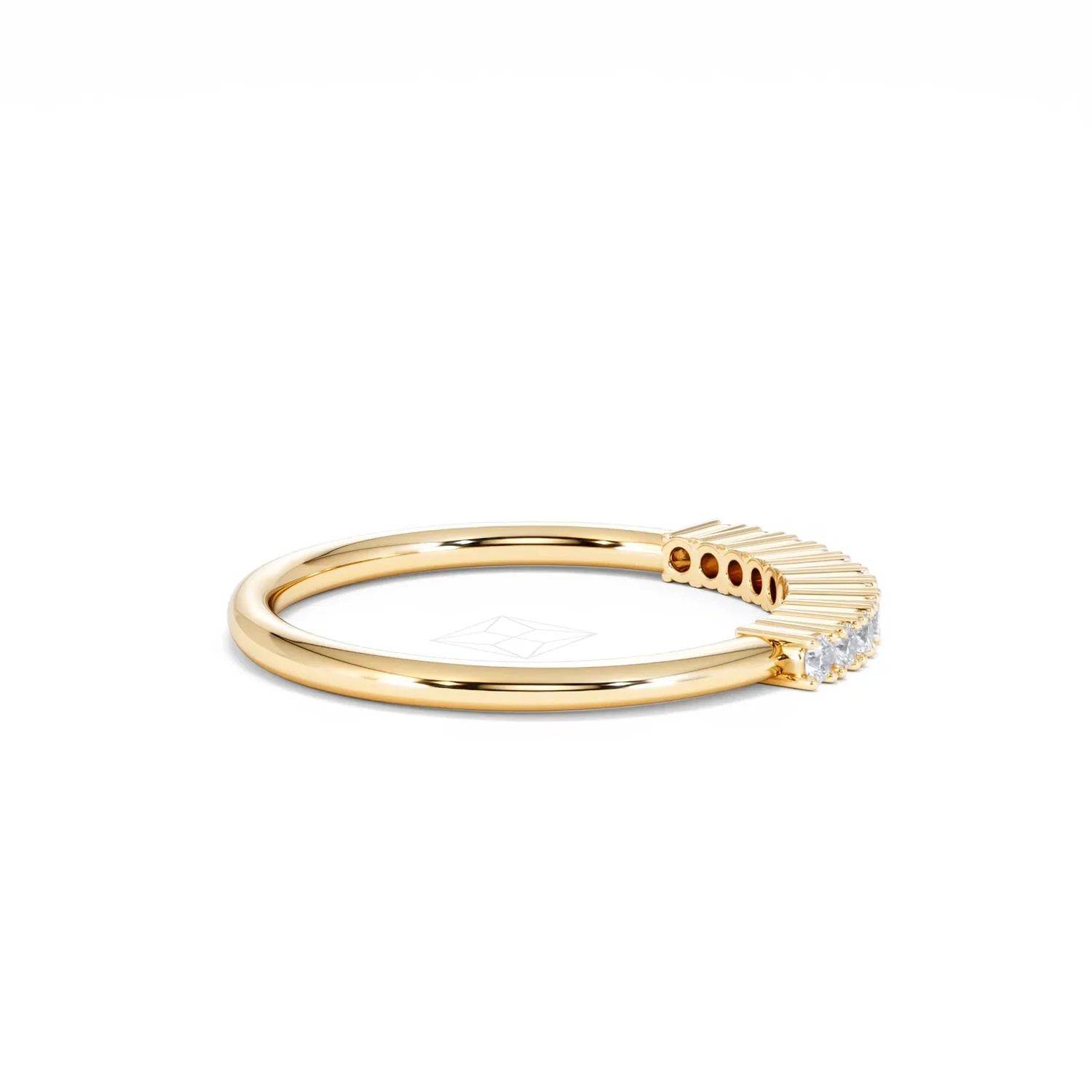 Twilight Lab Diamond 0.15ct H/SI Half Eternity Ring in 18K Gold Vermeil - Image 31