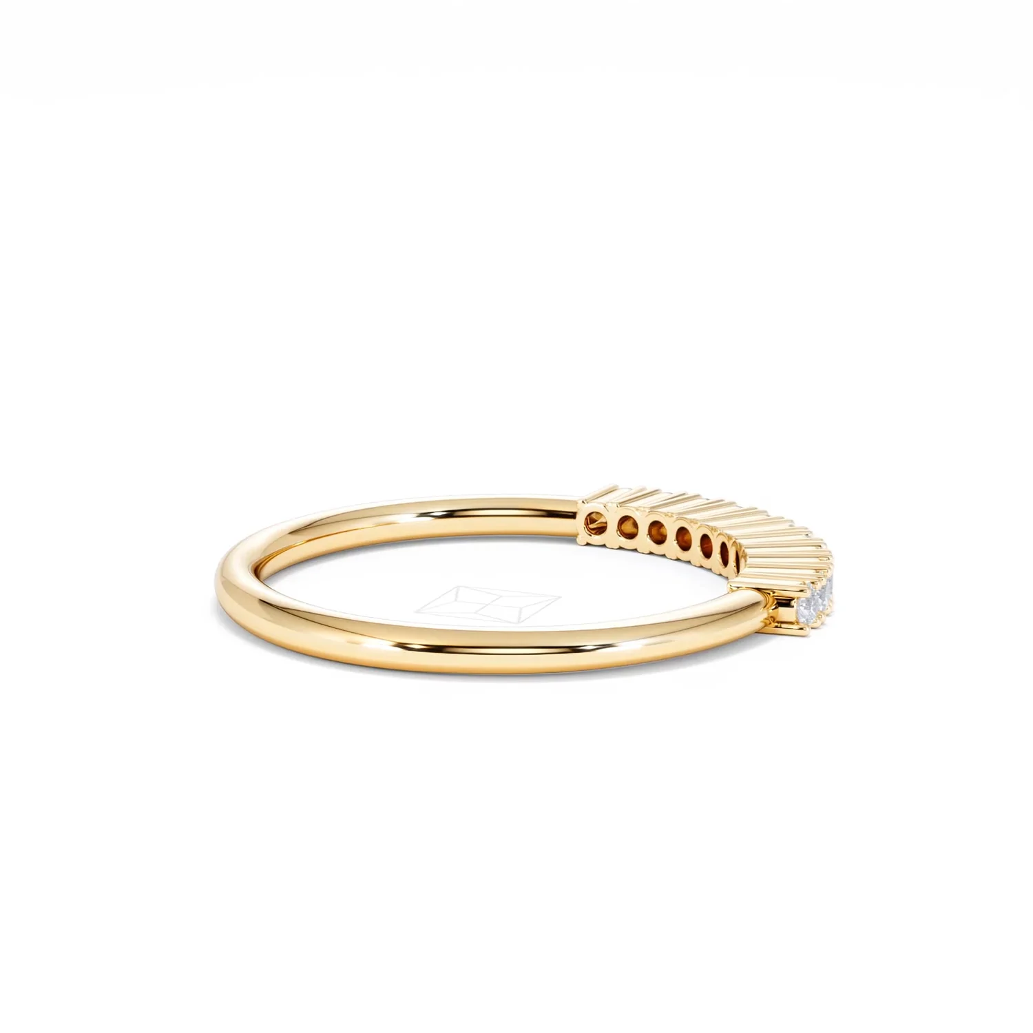 Twilight Lab Diamond 0.15ct H/SI Half Eternity Ring in 18K Gold Vermeil - Image 34
