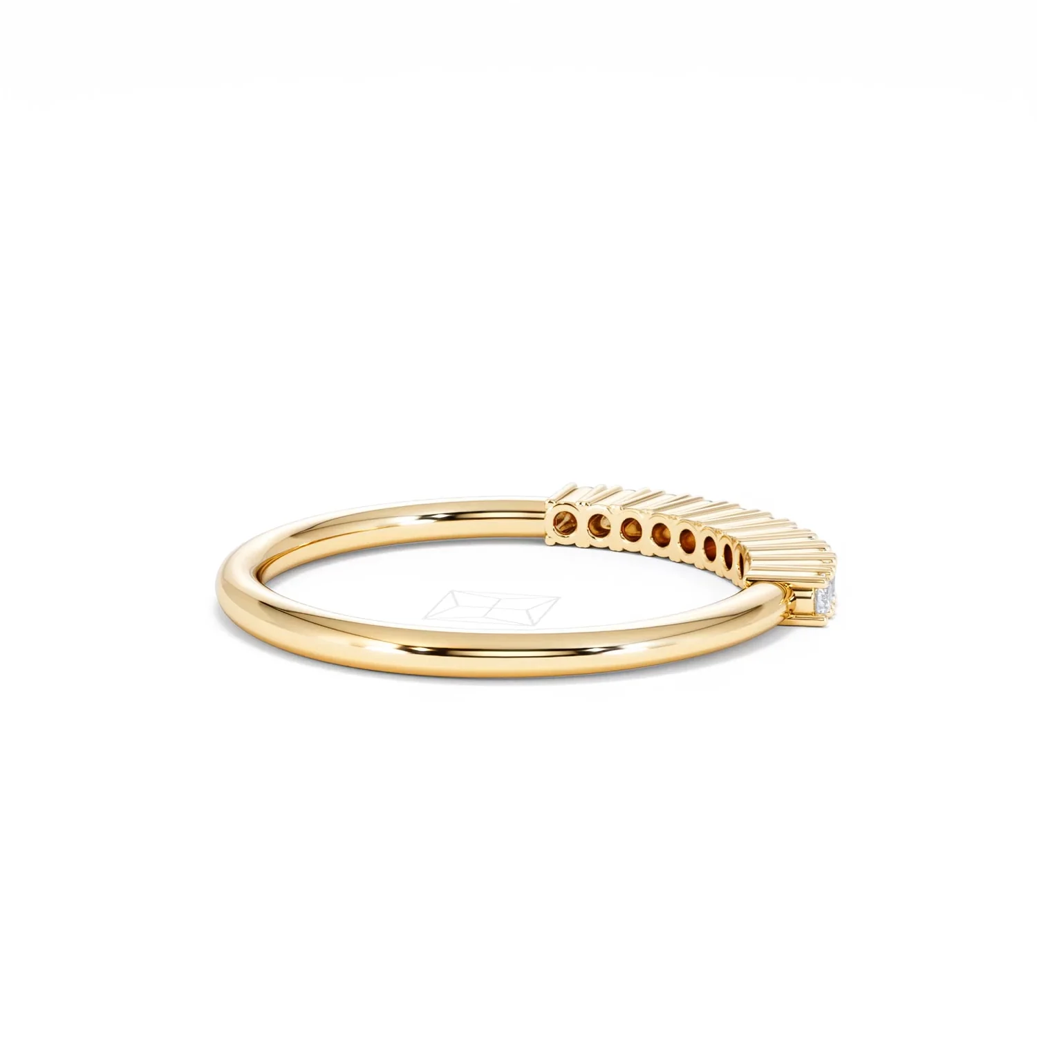 Twilight Lab Diamond 0.15ct H/SI Half Eternity Ring in 18K Gold Vermeil - Image 36