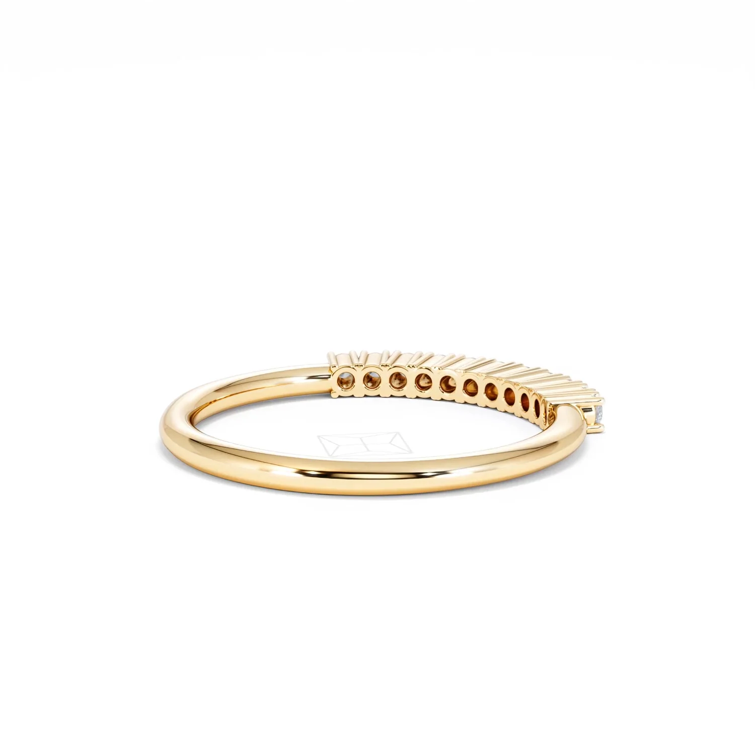 Twilight Lab Diamond 0.15ct H/SI Half Eternity Ring in 18K Gold Vermeil - Image 41