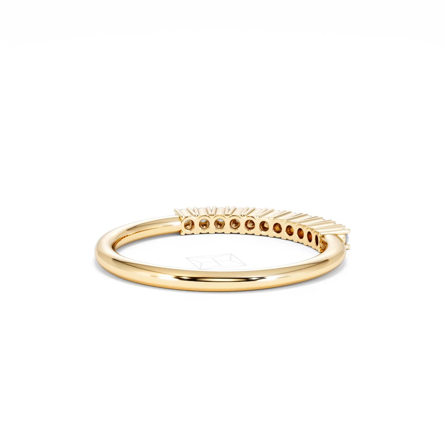 Twilight Lab Diamond 0.15ct H/SI Half Eternity Ring in 18K Gold Vermeil - Image 43