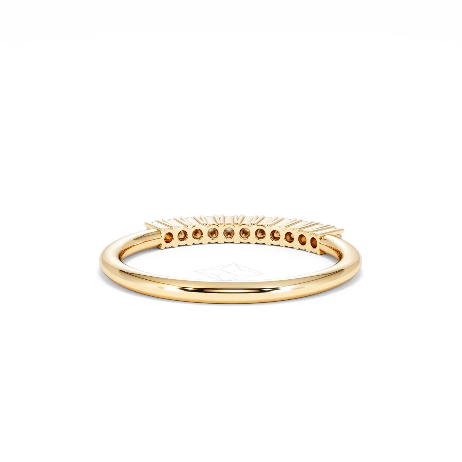 Twilight Lab Diamond 0.15ct H/SI Half Eternity Ring in 18K Gold Vermeil - Image 47