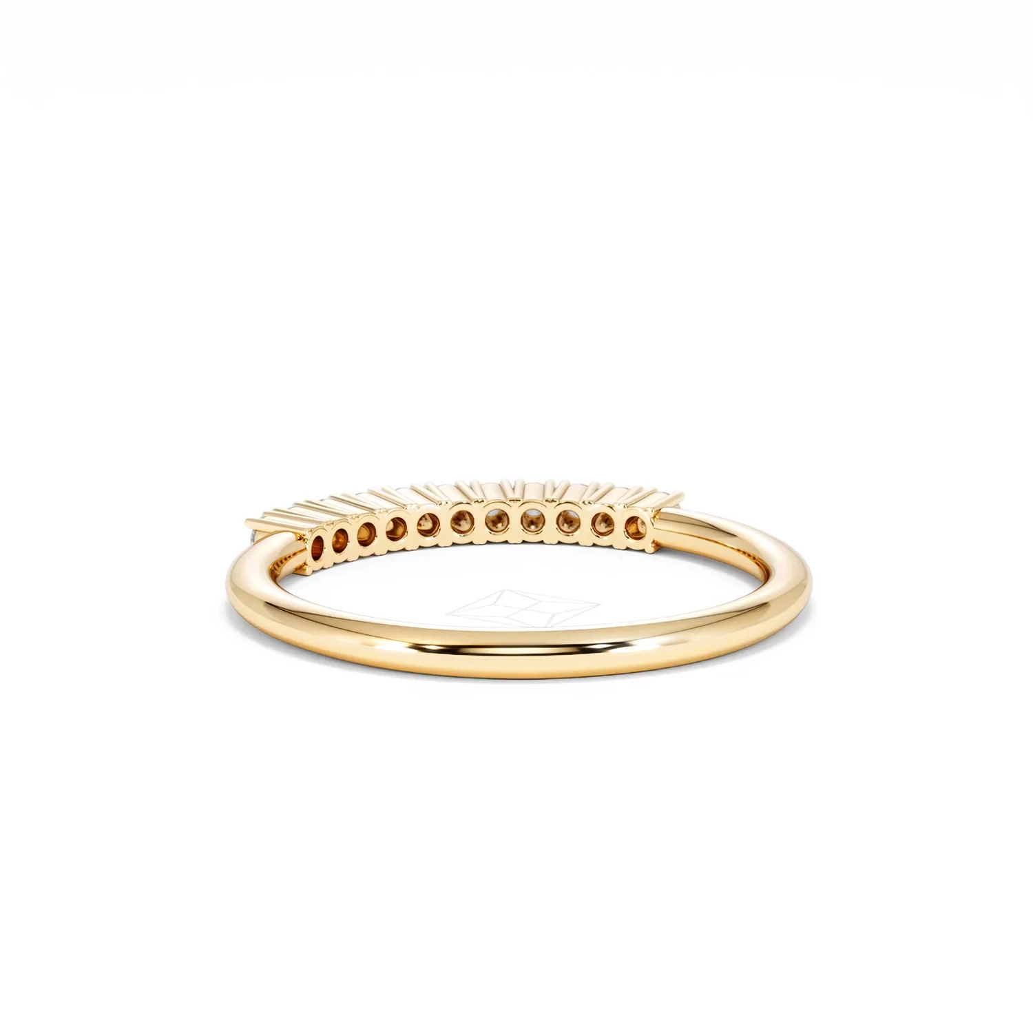 Twilight Lab Diamond 0.15ct H/SI Half Eternity Ring in 18K Gold Vermeil - Image 52