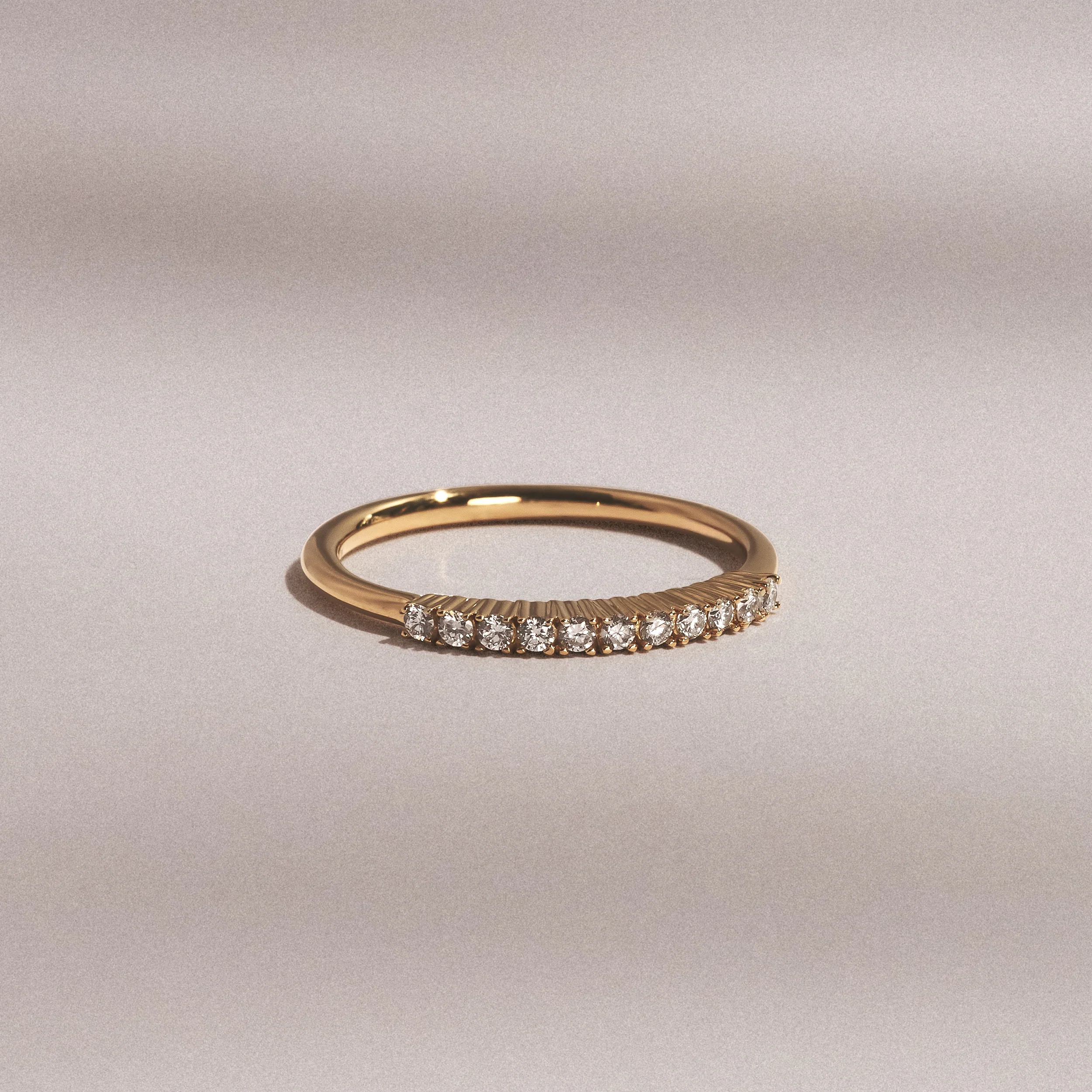 Twilight Lab Diamond 0.15ct H/SI Half Eternity Ring in 18K Gold Vermeil - Image 6