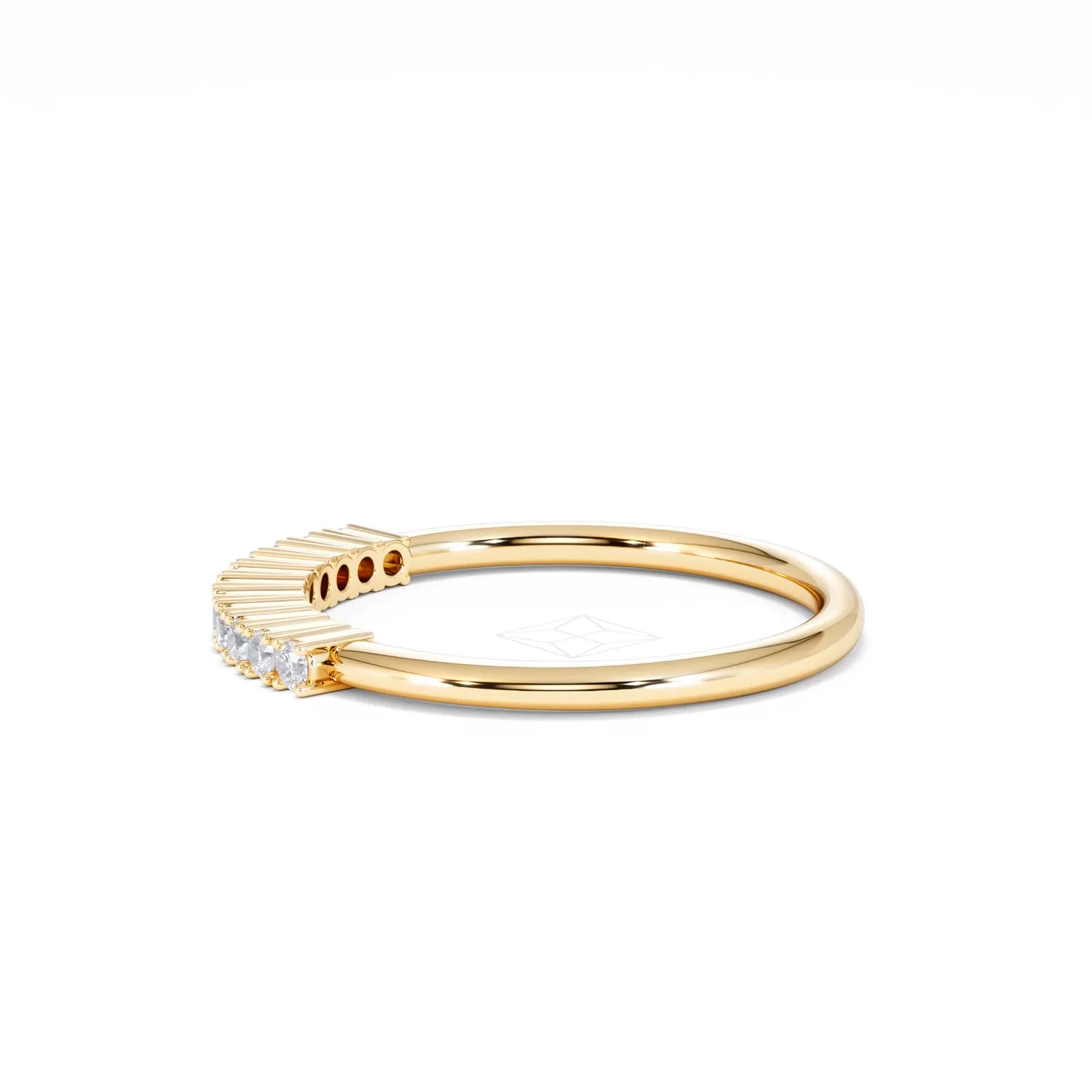 Twilight Lab Diamond 0.15ct H/SI Half Eternity Ring in 18K Gold Vermeil - Image 68