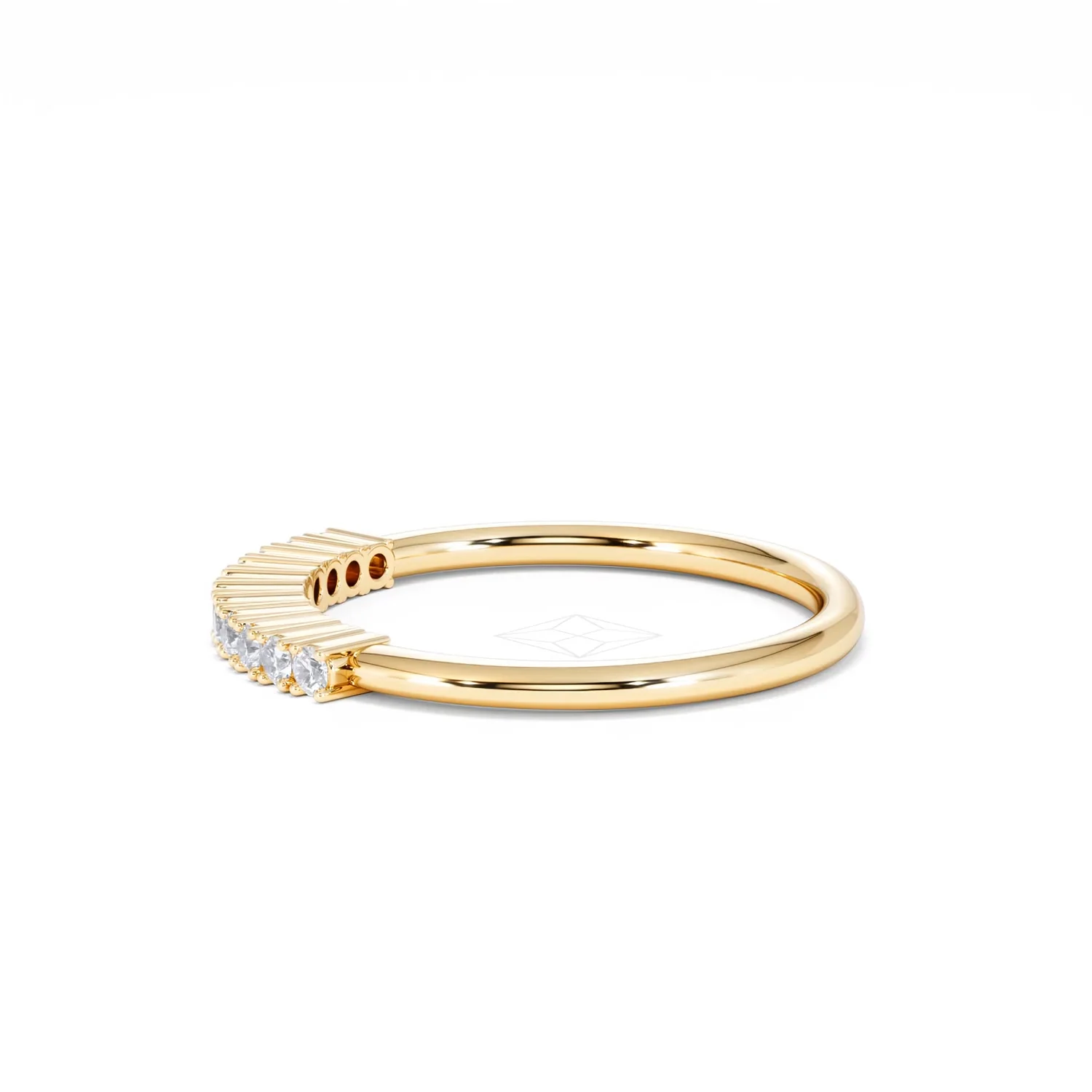 Twilight Lab Diamond 0.15ct H/SI Half Eternity Ring in 18K Gold Vermeil - Image 69