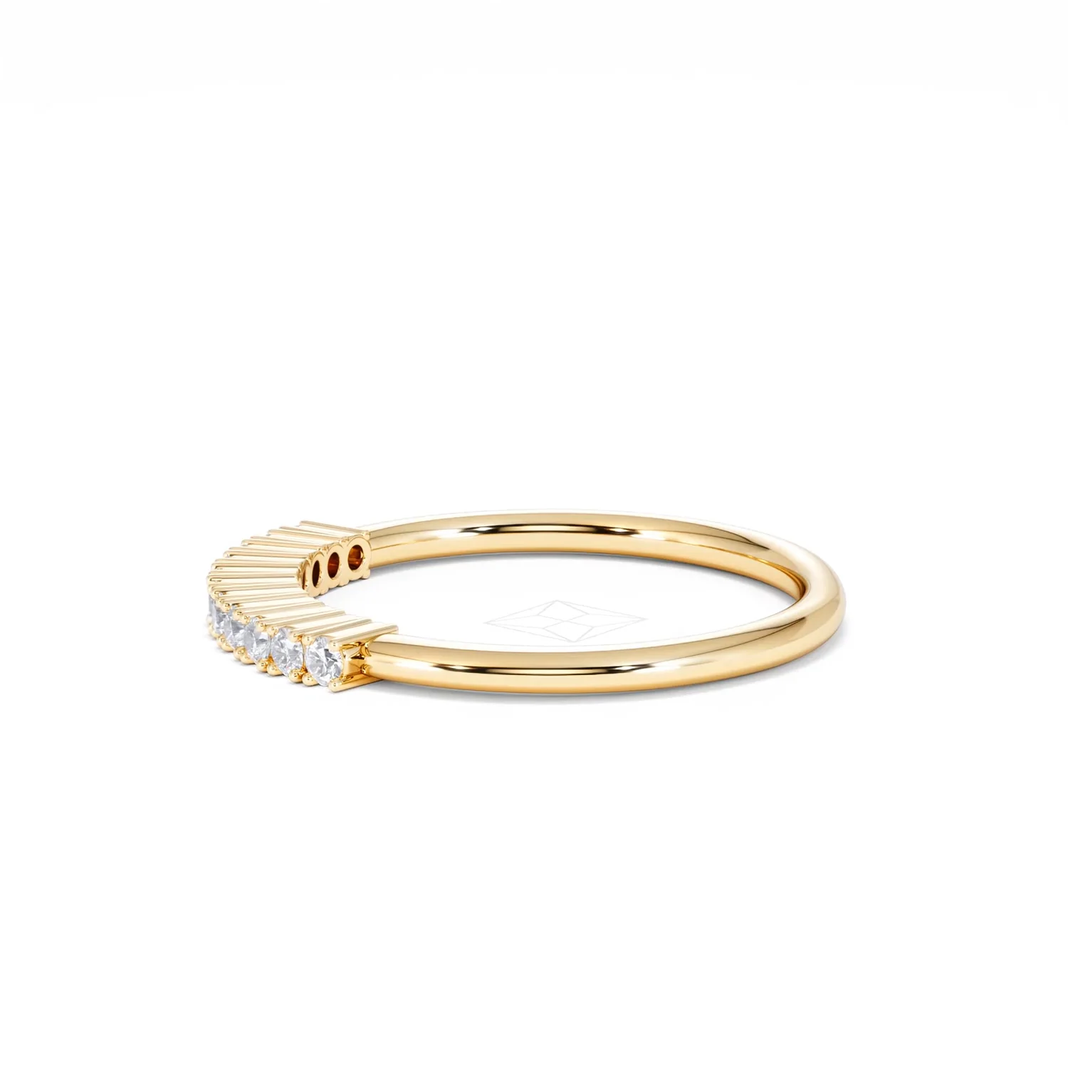 Twilight Lab Diamond 0.15ct H/SI Half Eternity Ring in 18K Gold Vermeil - Image 70