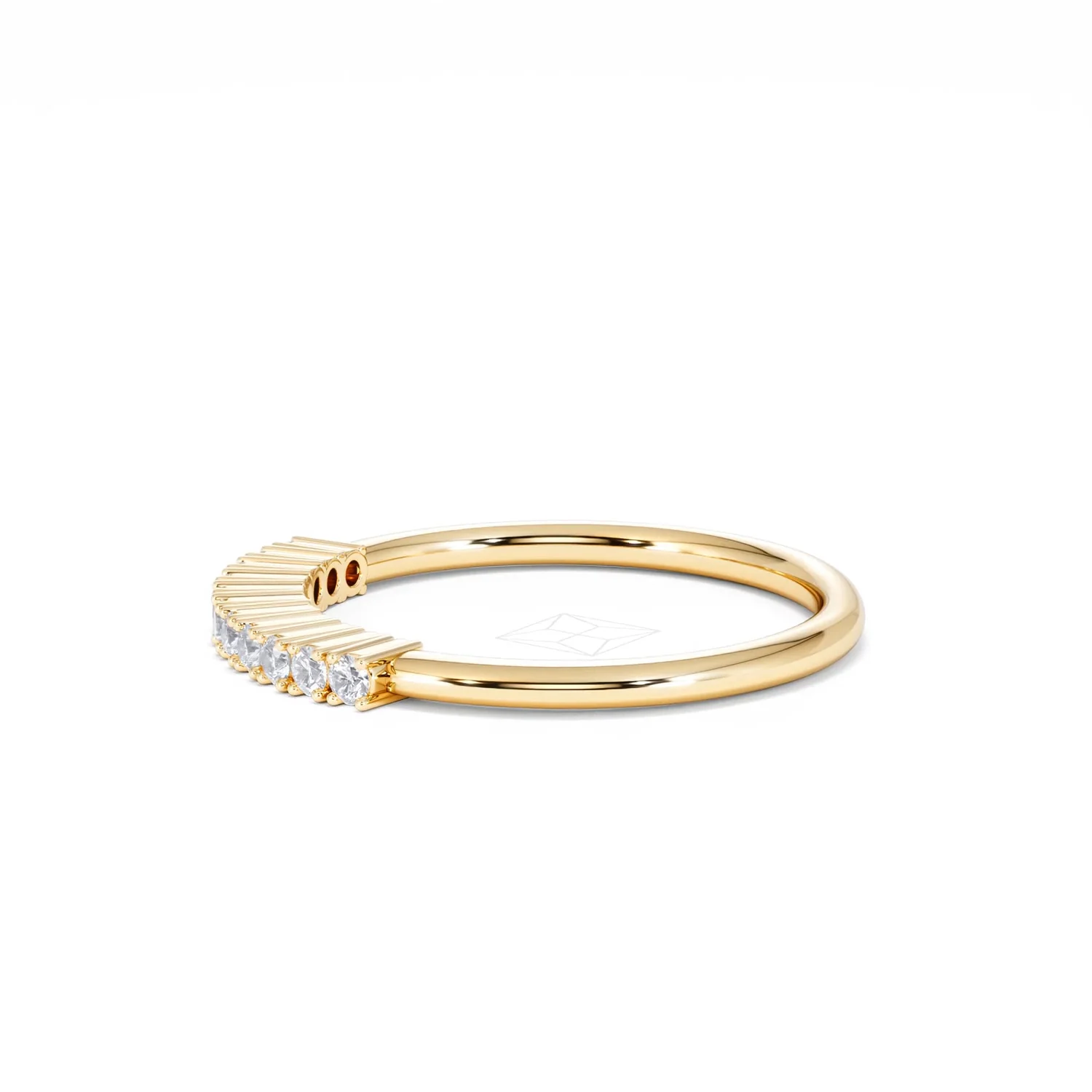 Twilight Lab Diamond 0.15ct H/SI Half Eternity Ring in 18K Gold Vermeil - Image 71