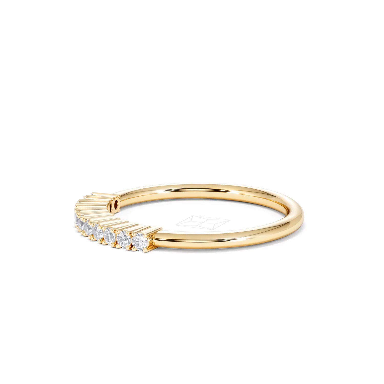 Twilight Lab Diamond 0.15ct H/SI Half Eternity Ring in 18K Gold Vermeil - Image 73