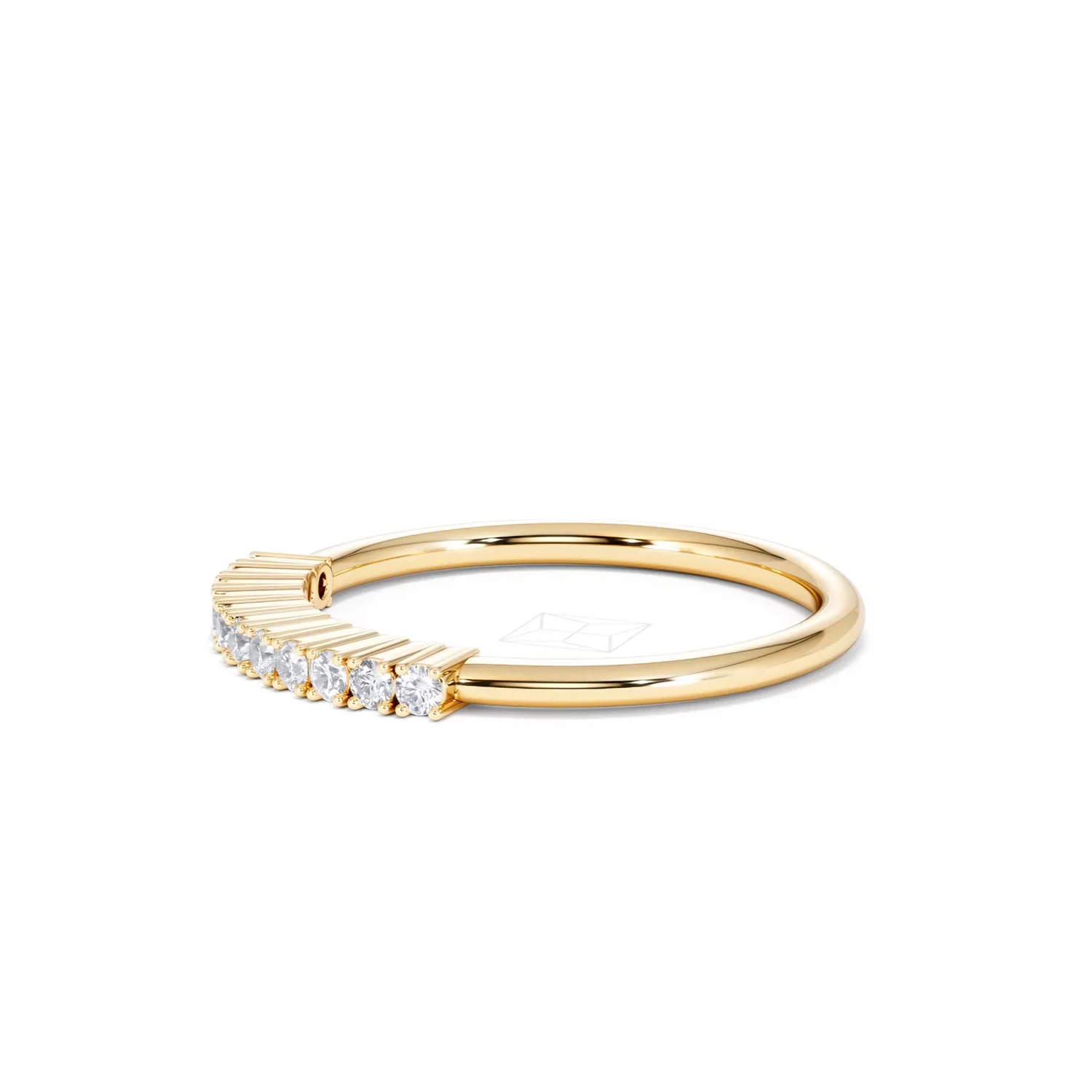 Twilight Lab Diamond 0.15ct H/SI Half Eternity Ring in 18K Gold Vermeil - Image 74
