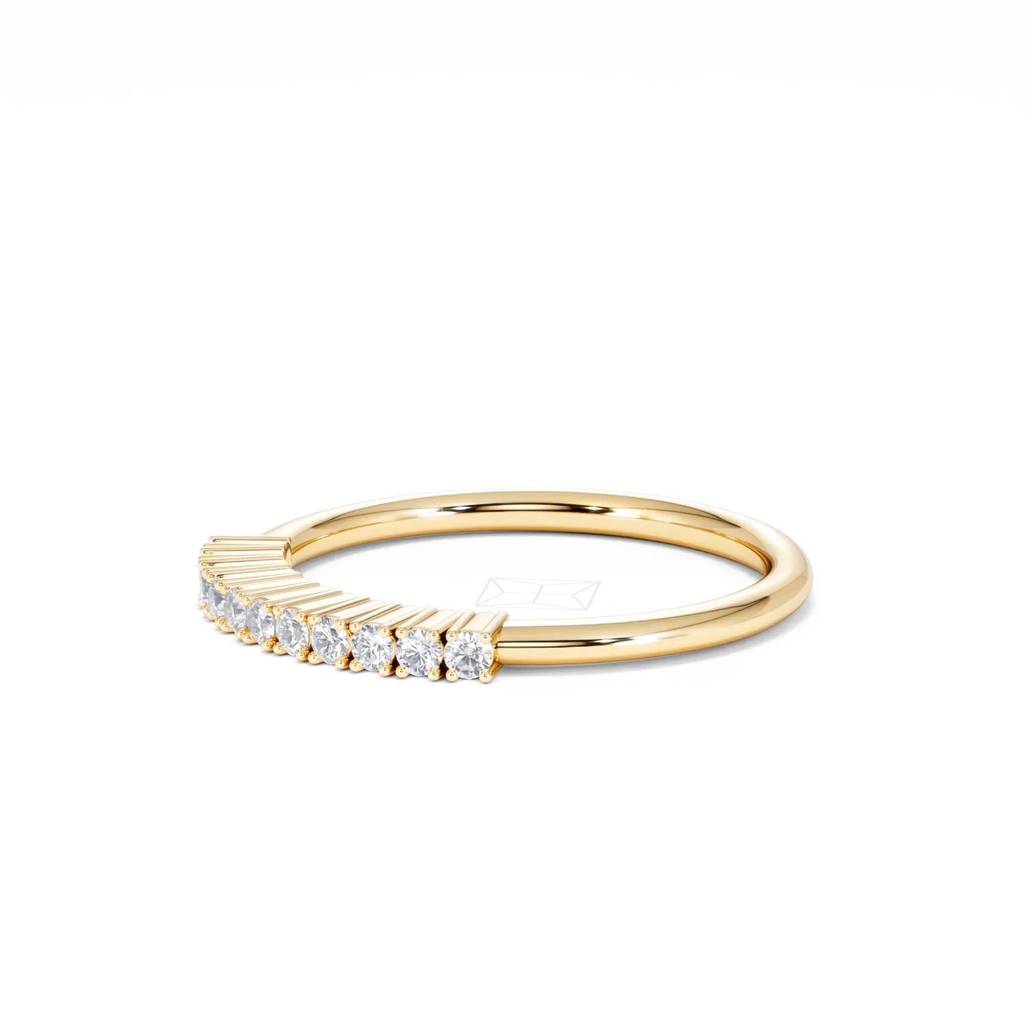 Twilight Lab Diamond 0.15ct H/SI Half Eternity Ring in 18K Gold Vermeil - Image 77