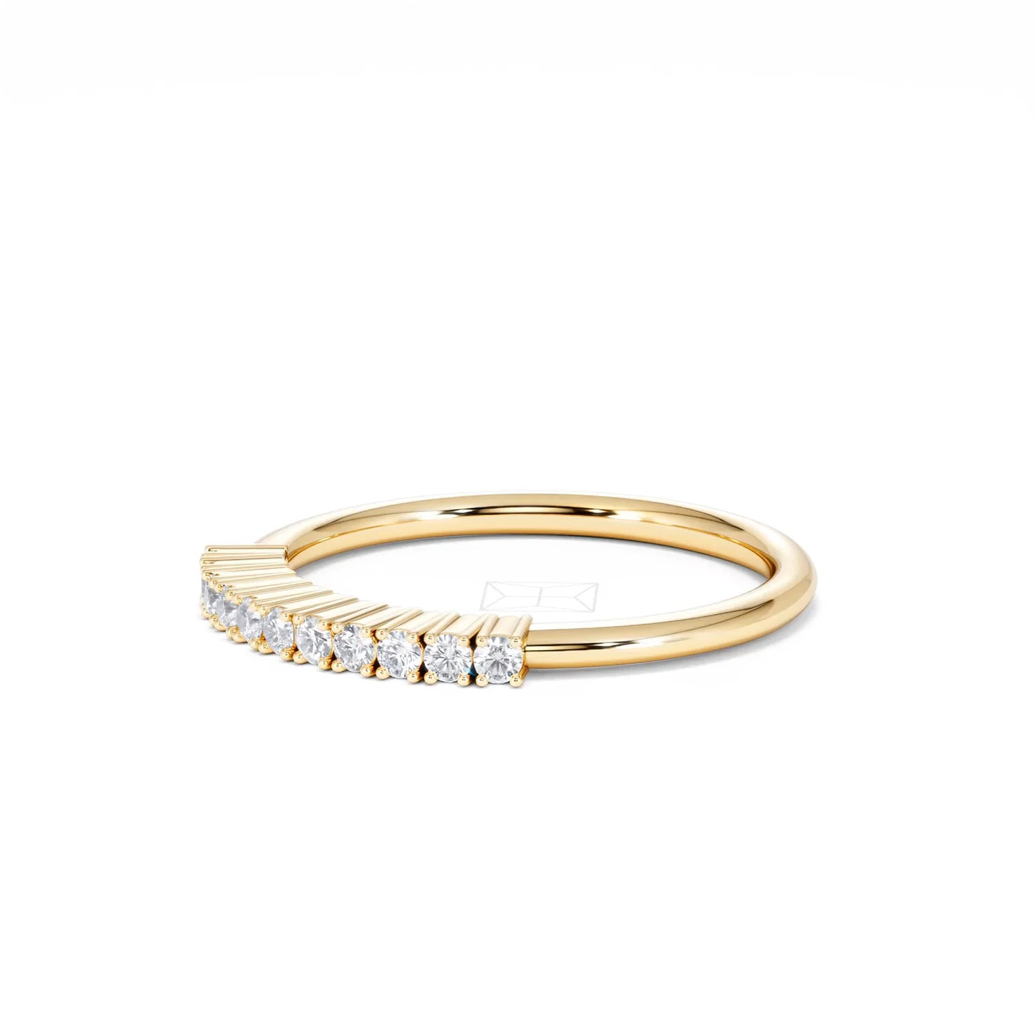 Twilight Lab Diamond 0.15ct H/SI Half Eternity Ring in 18K Gold Vermeil - Image 78