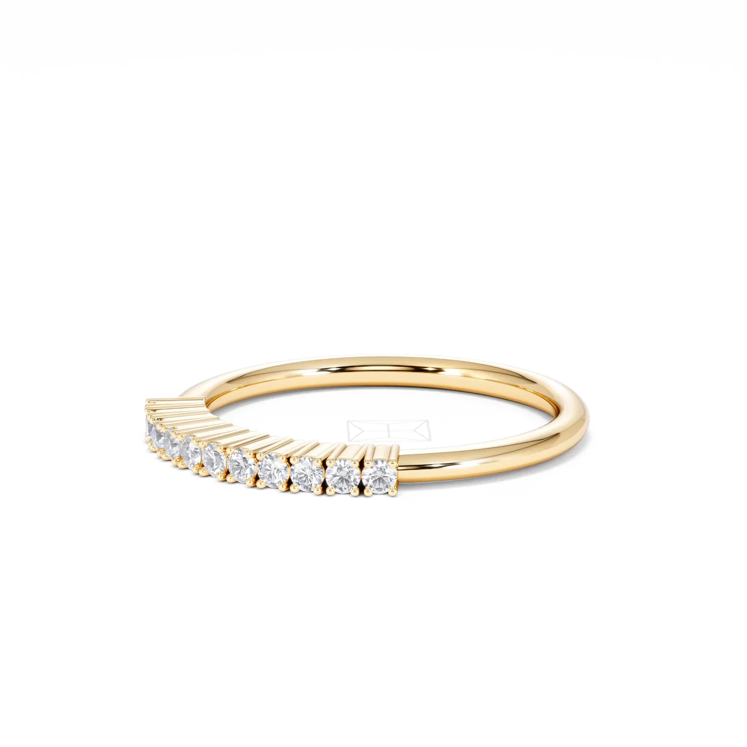 Twilight Lab Diamond 0.15ct H/SI Half Eternity Ring in 18K Gold Vermeil - Image 79