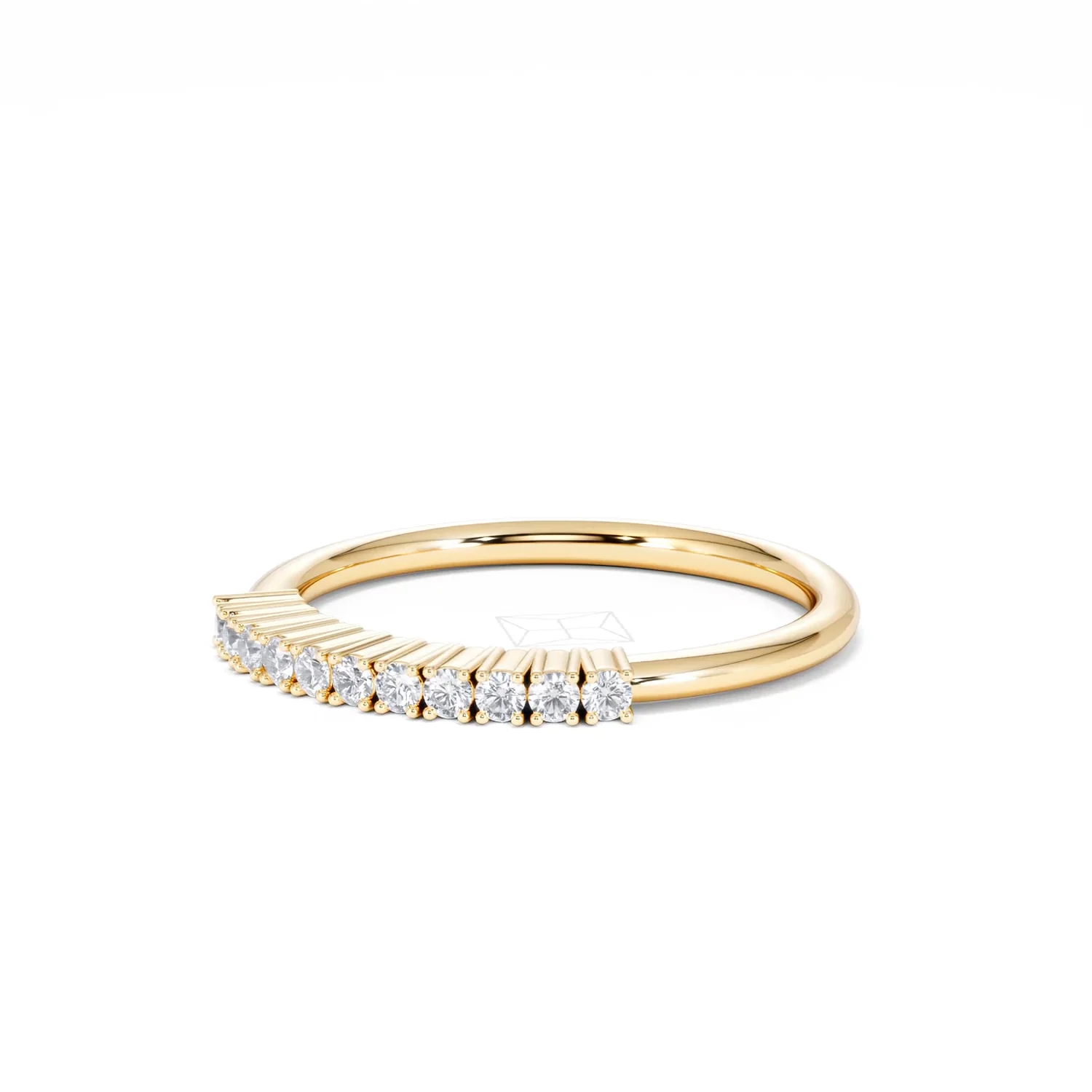 Twilight Lab Diamond 0.15ct H/SI Half Eternity Ring in 18K Gold Vermeil - Image 81