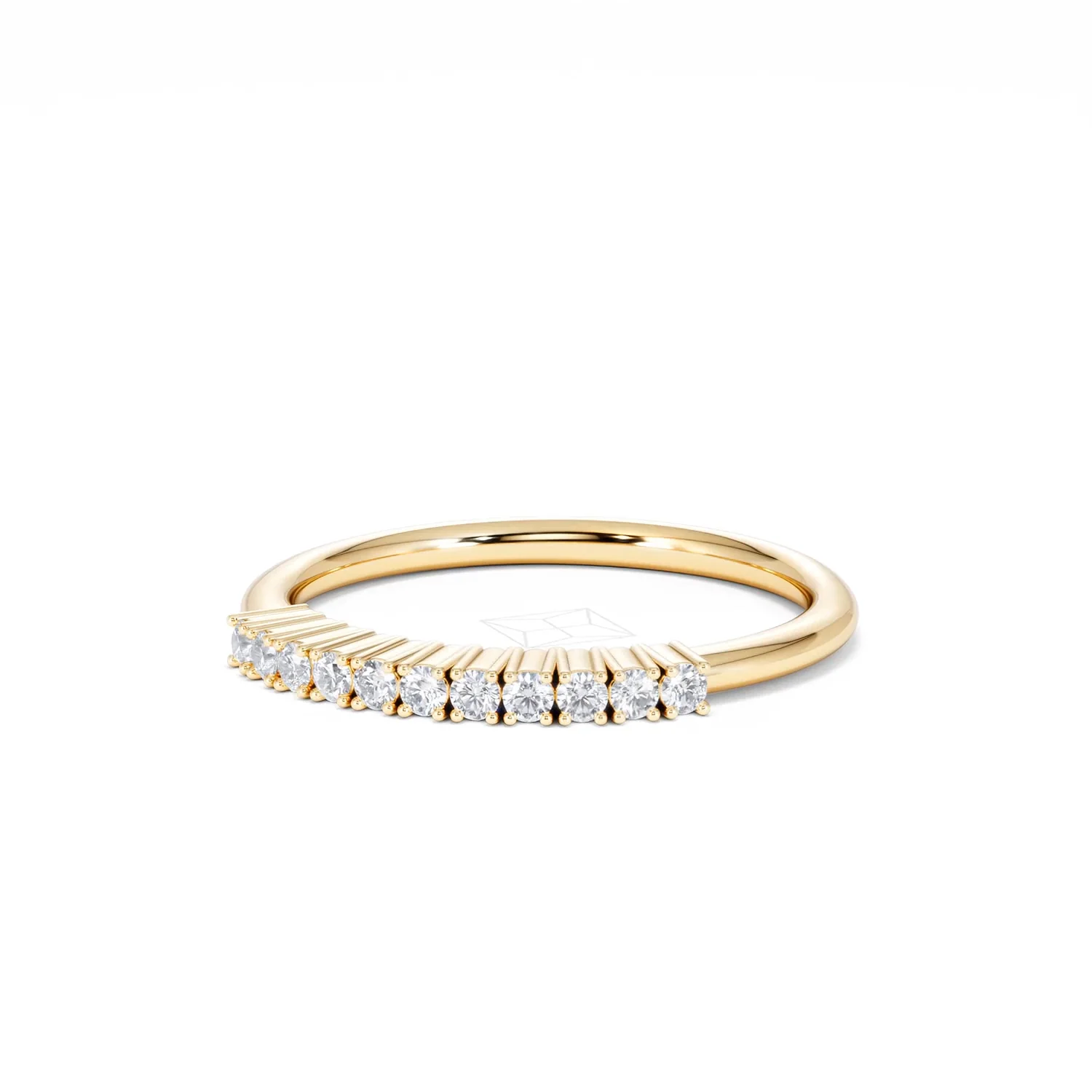 Twilight Lab Diamond 0.15ct H/SI Half Eternity Ring in 18K Gold Vermeil - Image 84