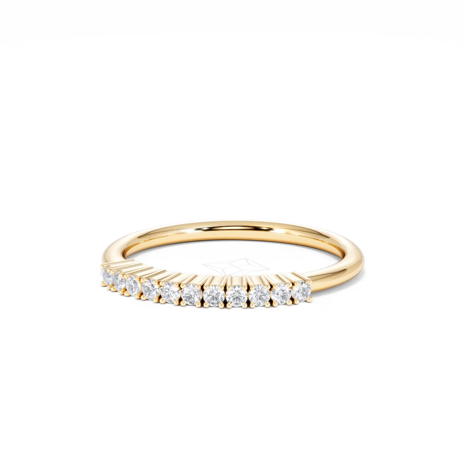 Twilight Lab Diamond 0.15ct H/SI Half Eternity Ring in 18K Gold Vermeil - Image 85