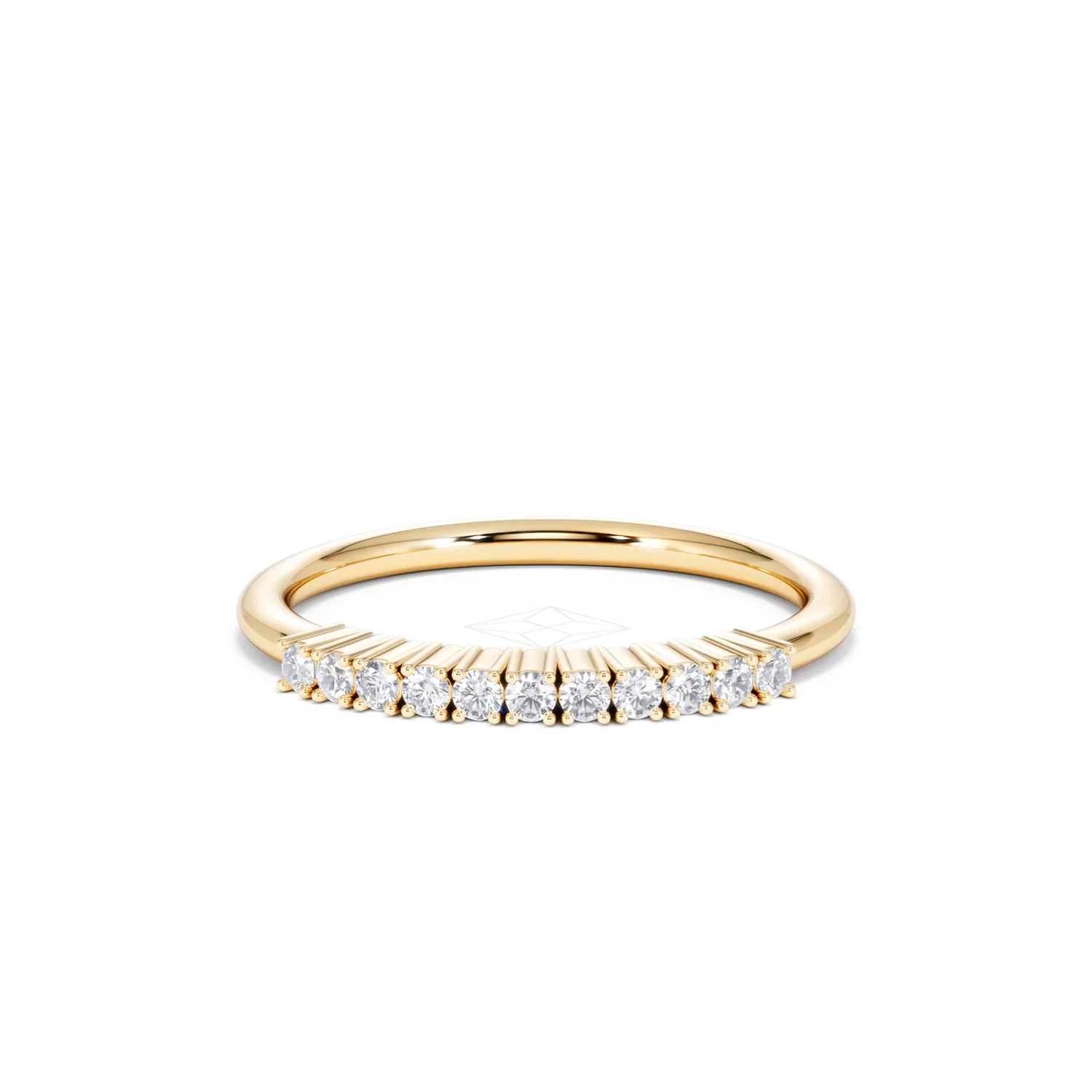 Twilight Lab Diamond 0.15ct H/SI Half Eternity Ring in 18K Gold Vermeil - Image 88