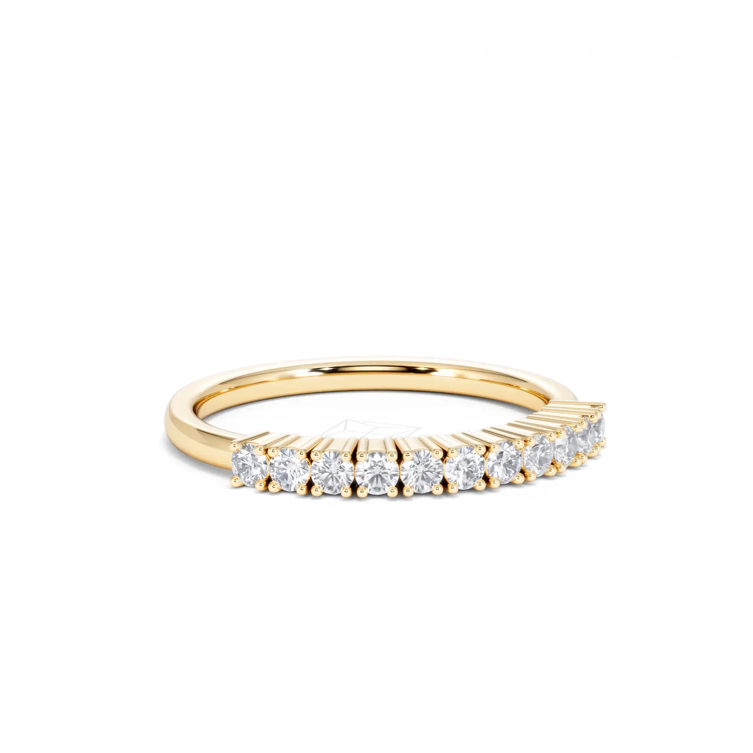 Twilight Lab Diamond 0.30ct H/SI Half Eternity Ring in 18K Gold Vermeil - Image 14