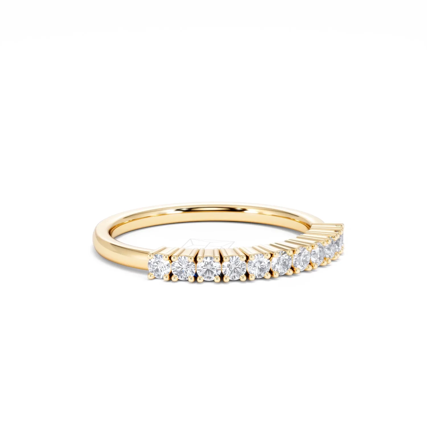 Twilight Lab Diamond 0.30ct H/SI Half Eternity Ring in 18K Gold Vermeil - Image 16