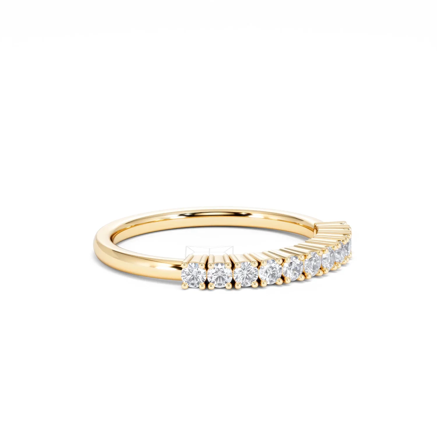 Twilight Lab Diamond 0.30ct H/SI Half Eternity Ring in 18K Gold Vermeil - Image 19