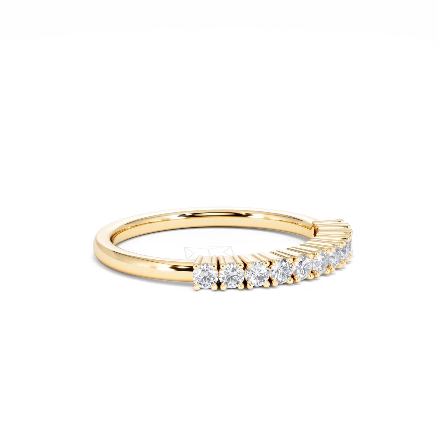 Twilight Lab Diamond 0.30ct H/SI Half Eternity Ring in 18K Gold Vermeil - Image 20