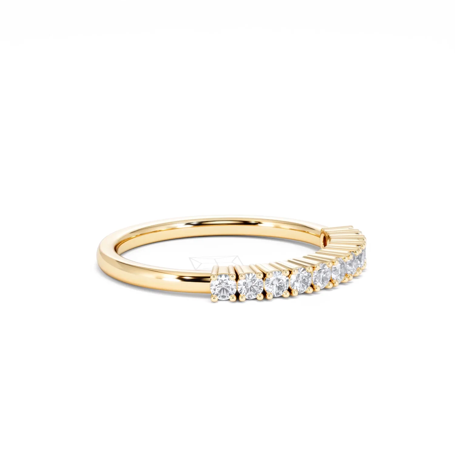 Twilight Lab Diamond 0.30ct H/SI Half Eternity Ring in 18K Gold Vermeil - Image 21