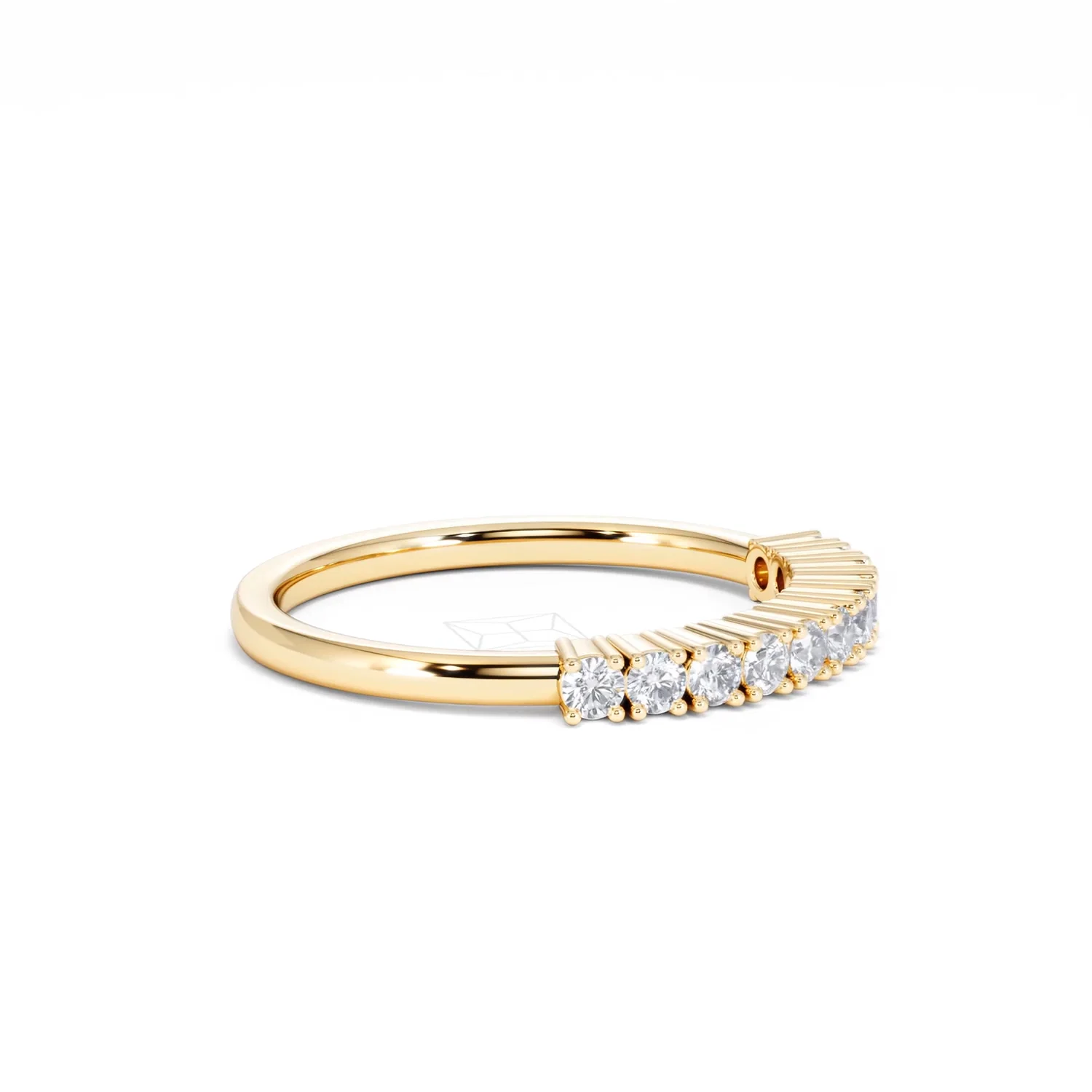 Twilight Lab Diamond 0.30ct H/SI Half Eternity Ring in 18K Gold Vermeil - Image 23