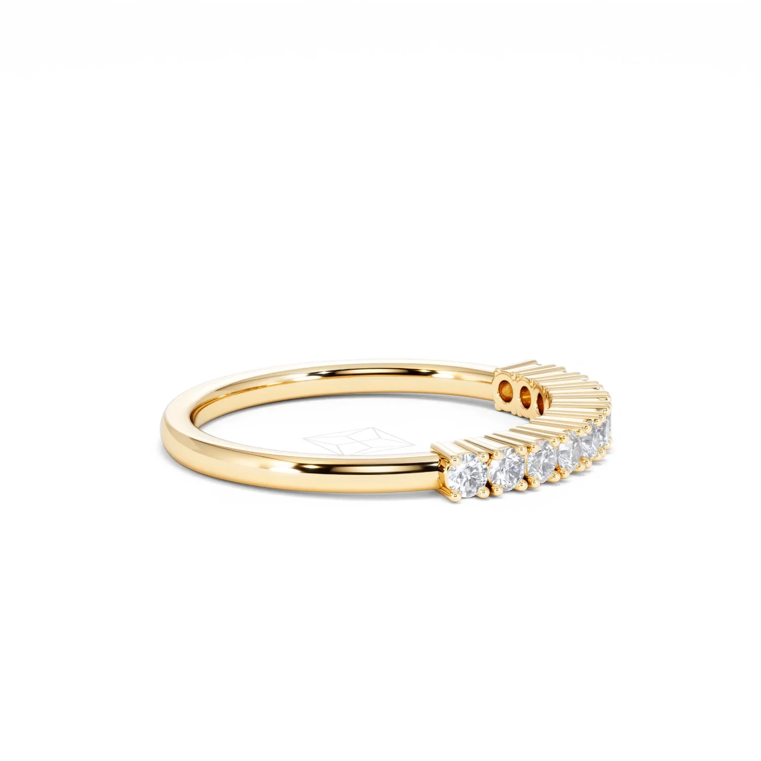 Twilight Lab Diamond 0.30ct H/SI Half Eternity Ring in 18K Gold Vermeil - Image 26