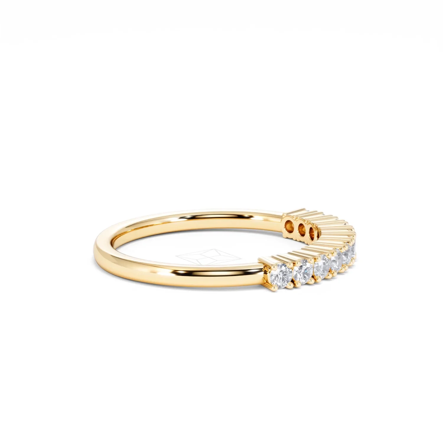 Twilight Lab Diamond 0.30ct H/SI Half Eternity Ring in 18K Gold Vermeil - Image 27