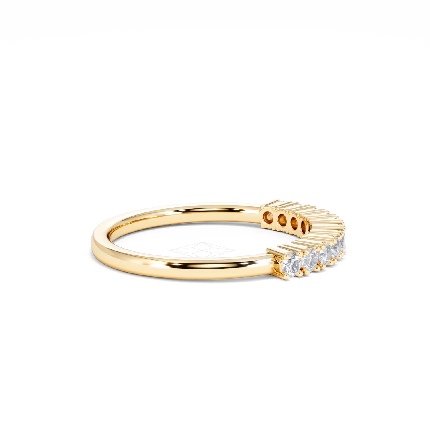 Twilight Lab Diamond 0.30ct H/SI Half Eternity Ring in 18K Gold Vermeil - Image 29