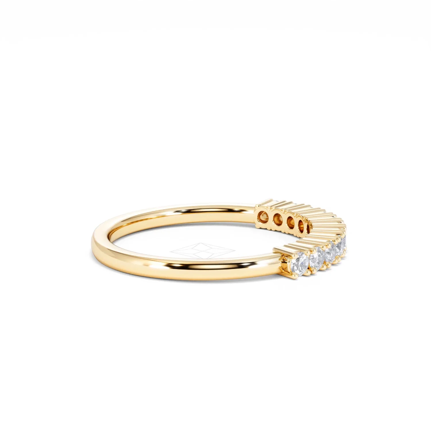 Twilight Lab Diamond 0.30ct H/SI Half Eternity Ring in 18K Gold Vermeil - Image 30