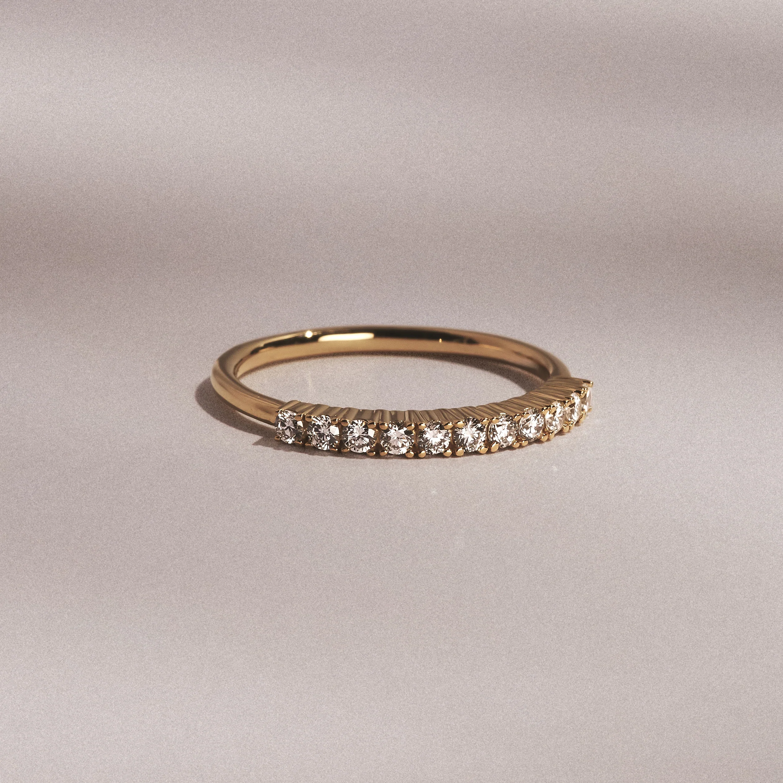 Twilight Lab Diamond 0.30ct H/SI Half Eternity Ring in 18K Gold Vermeil - Image 6