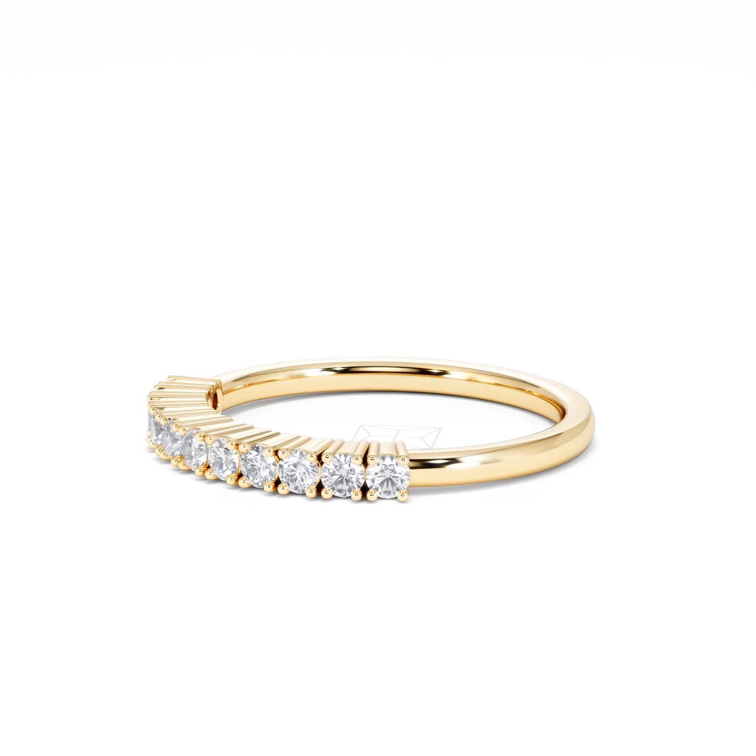 Twilight Lab Diamond 0.30ct H/SI Half Eternity Ring in 18K Gold Vermeil - Image 77