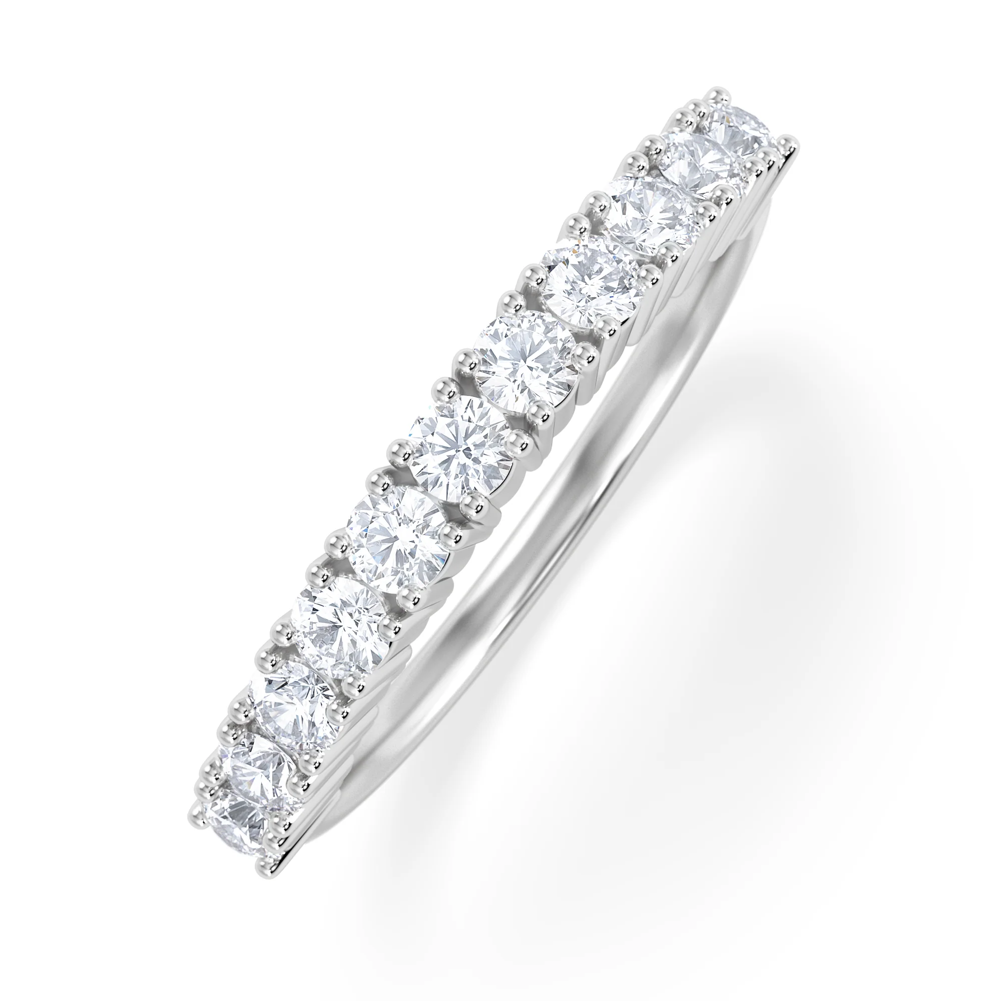 Twilight Lab Diamond 0.50ct H/SI Half Eternity Ring 925 Silver