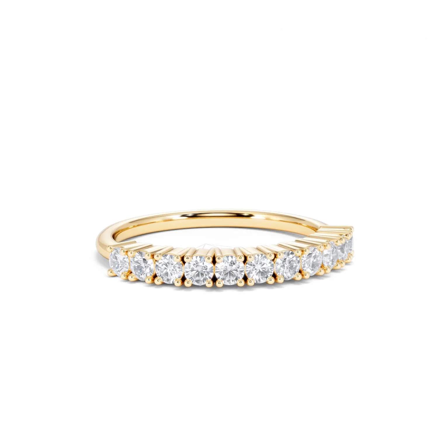 Twilight Lab Diamond 0.50ct H/SI Half Eternity Ring in 18K Gold Vermeil - Image 14
