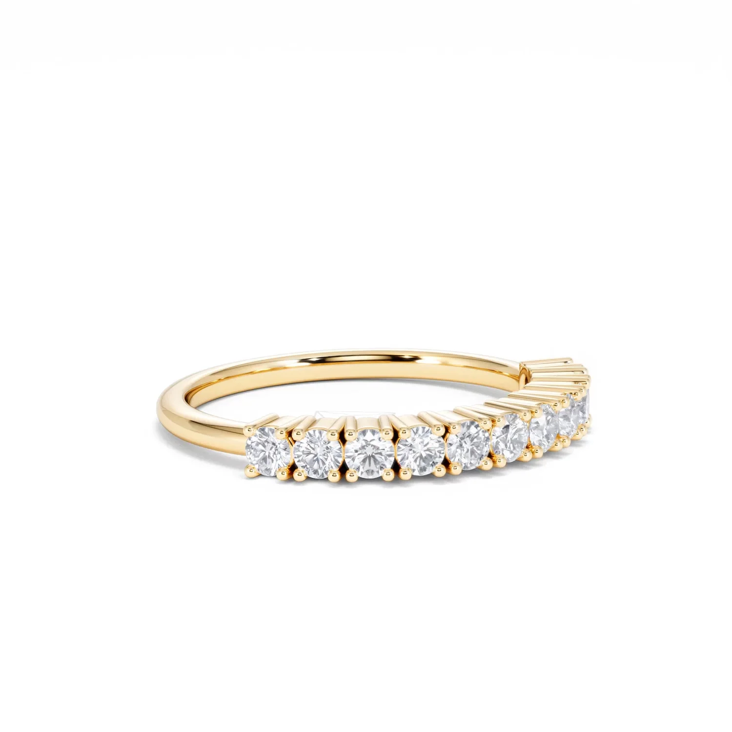 Twilight Lab Diamond 0.50ct H/SI Half Eternity Ring in 18K Gold Vermeil - Image 19