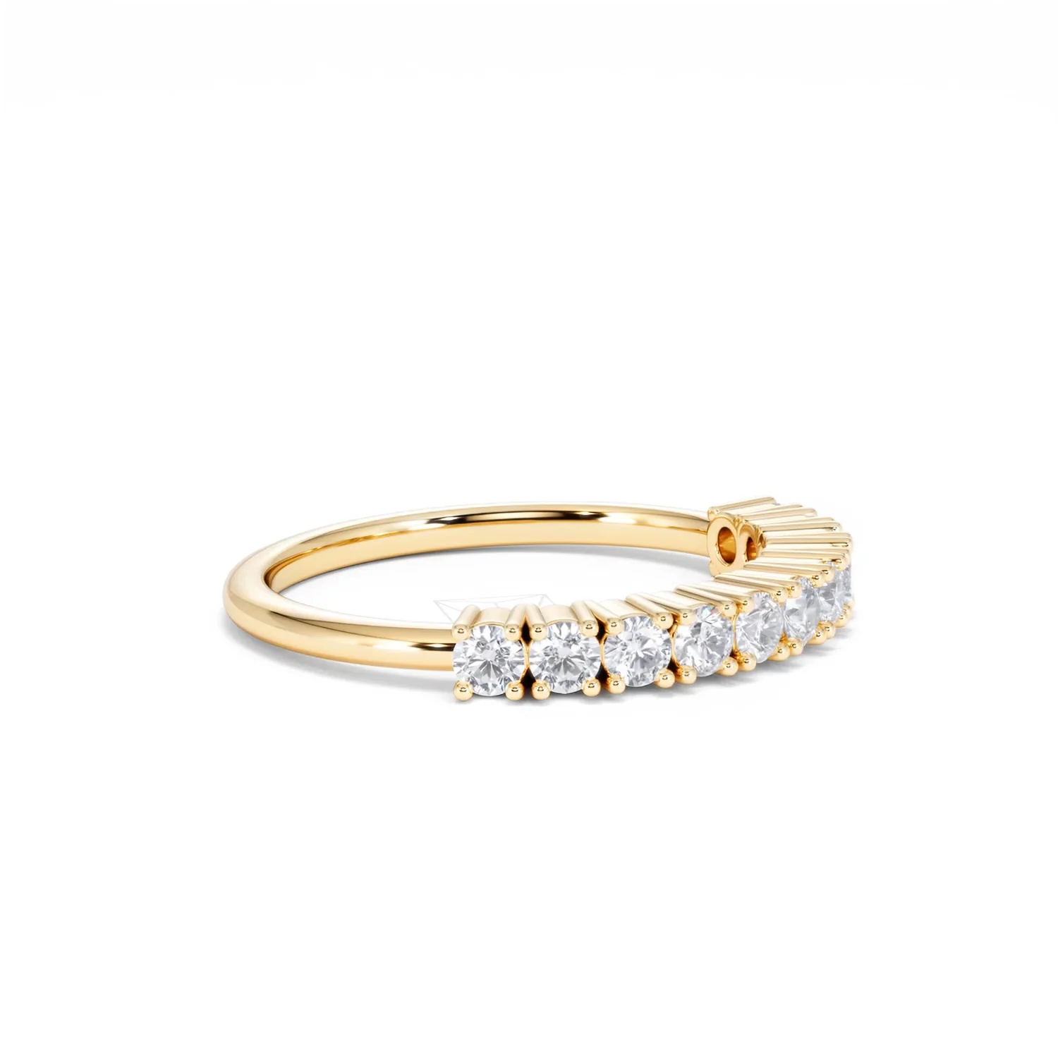 Twilight Lab Diamond 0.50ct H/SI Half Eternity Ring in 18K Gold Vermeil - Image 23