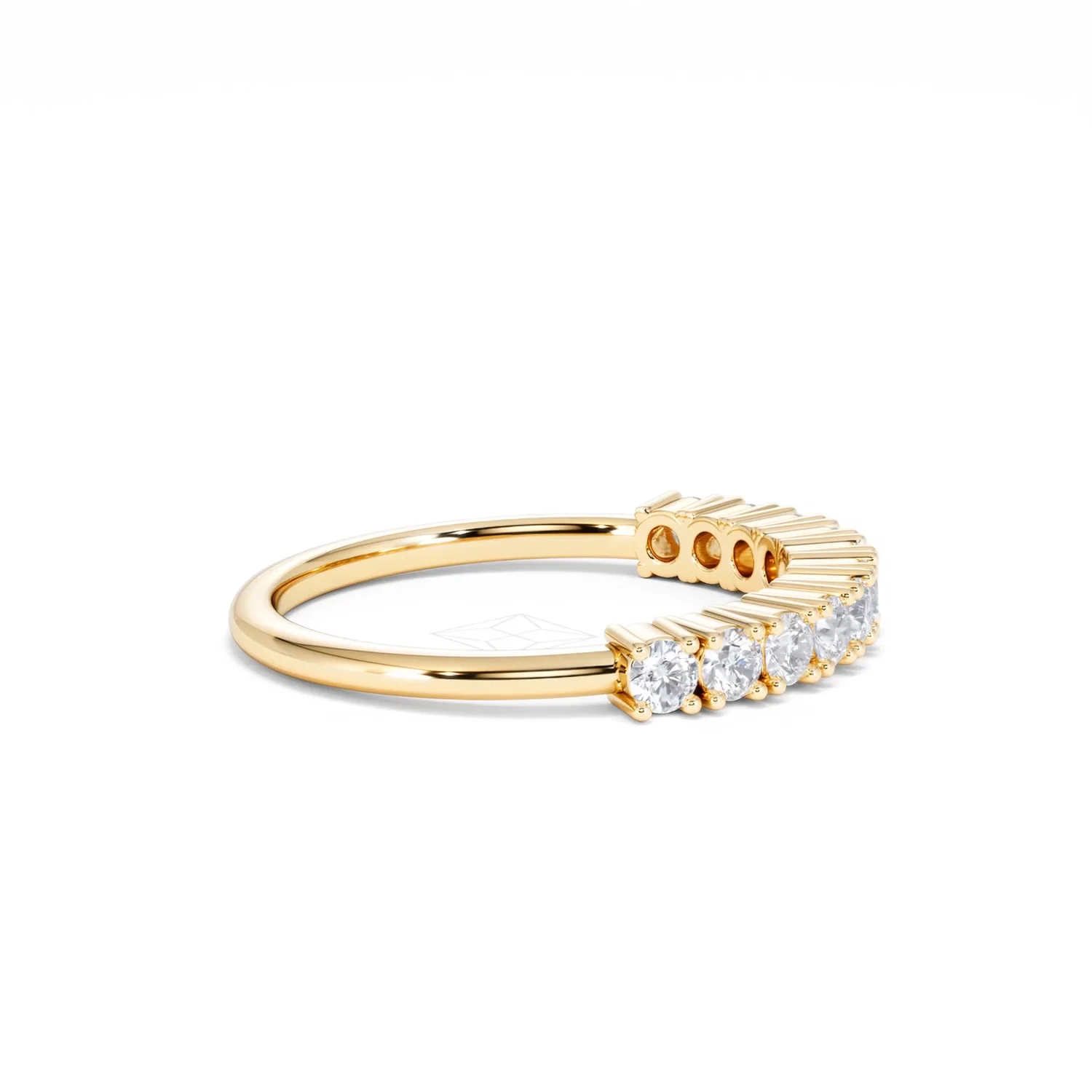 Twilight Lab Diamond 0.50ct H/SI Half Eternity Ring in 18K Gold Vermeil - Image 29