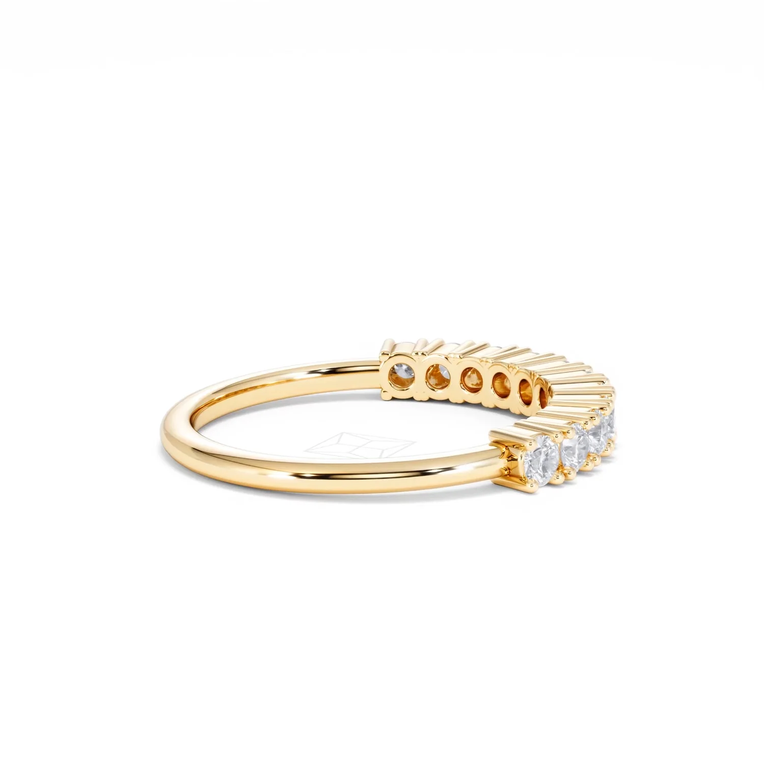 Twilight Lab Diamond 0.50ct H/SI Half Eternity Ring in 18K Gold Vermeil - Image 34