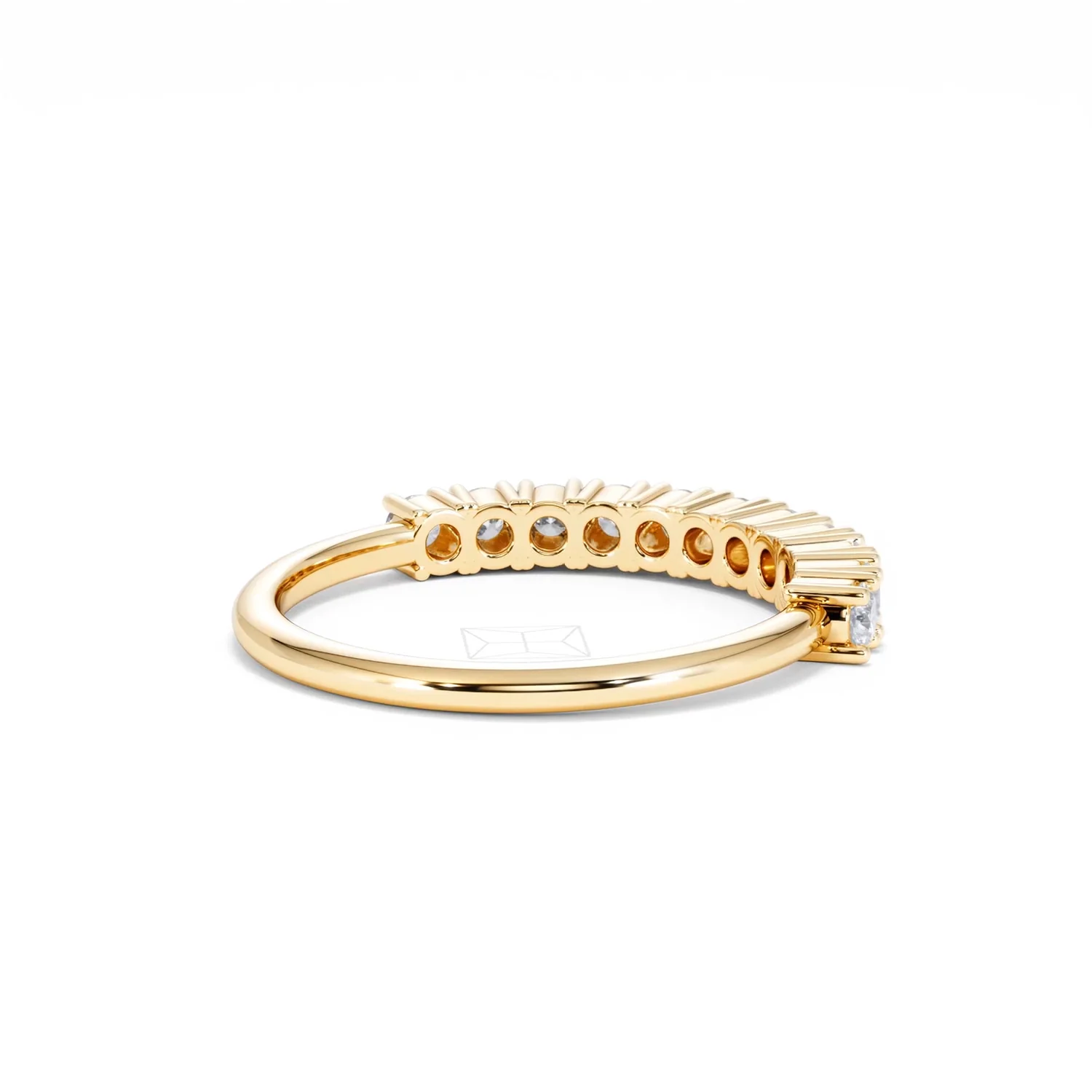 Twilight Lab Diamond 0.50ct H/SI Half Eternity Ring in 18K Gold Vermeil - Image 41
