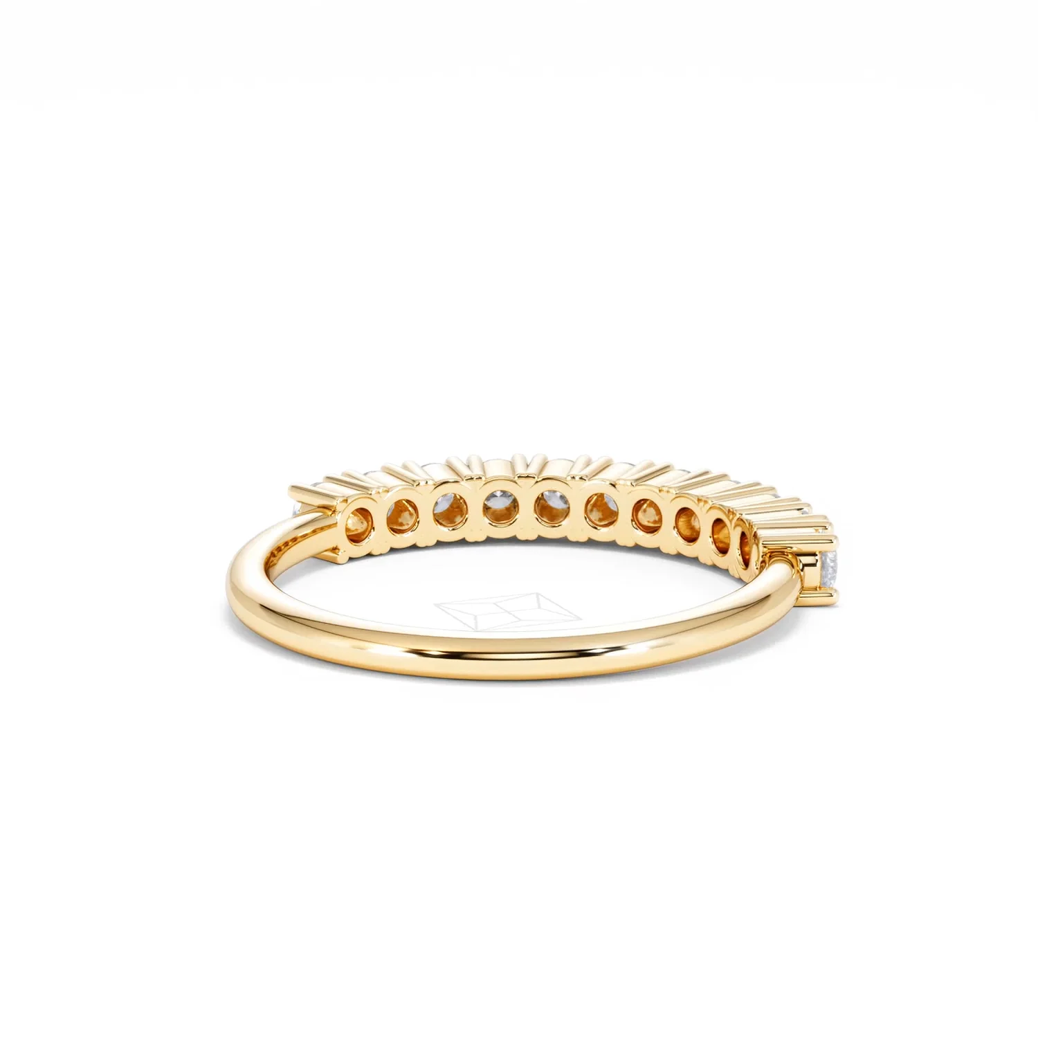 Twilight Lab Diamond 0.50ct H/SI Half Eternity Ring in 18K Gold Vermeil - Image 45
