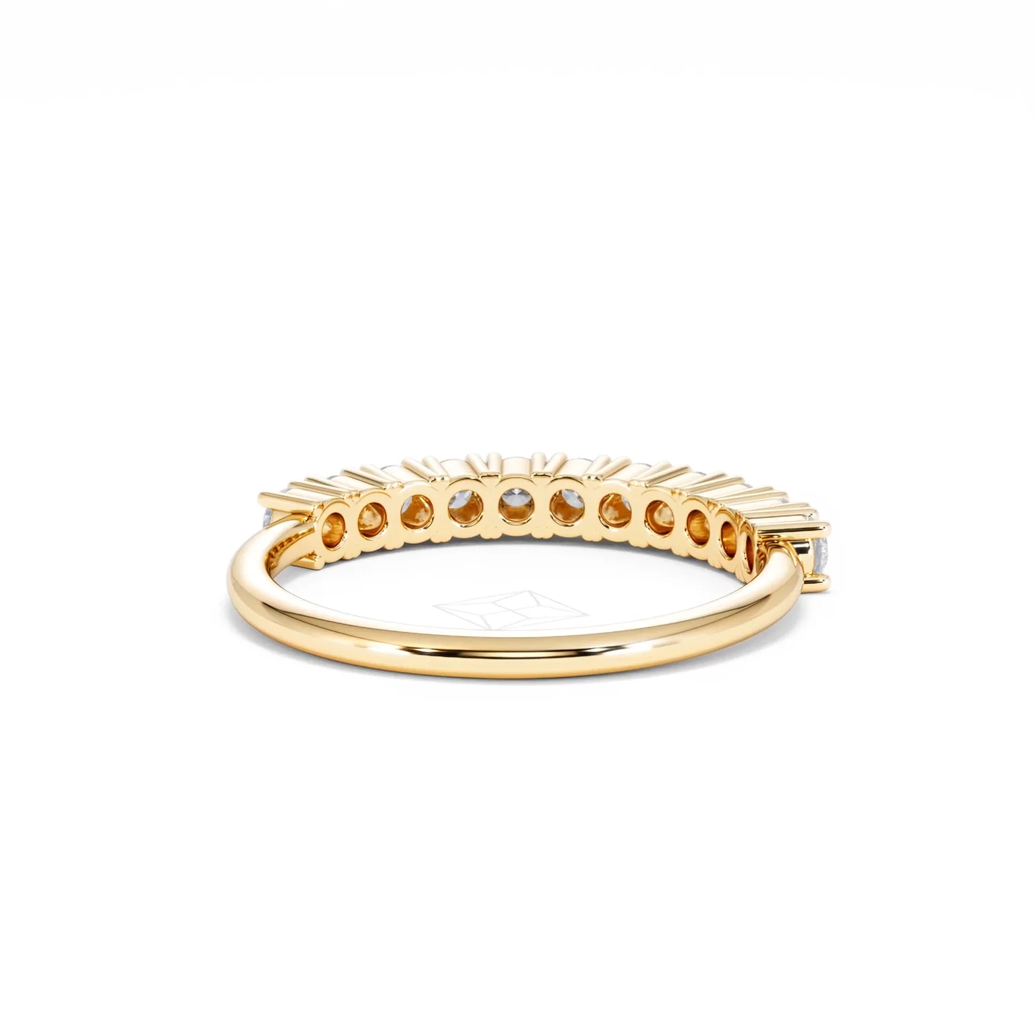Twilight Lab Diamond 0.50ct H/SI Half Eternity Ring in 18K Gold Vermeil - Image 47