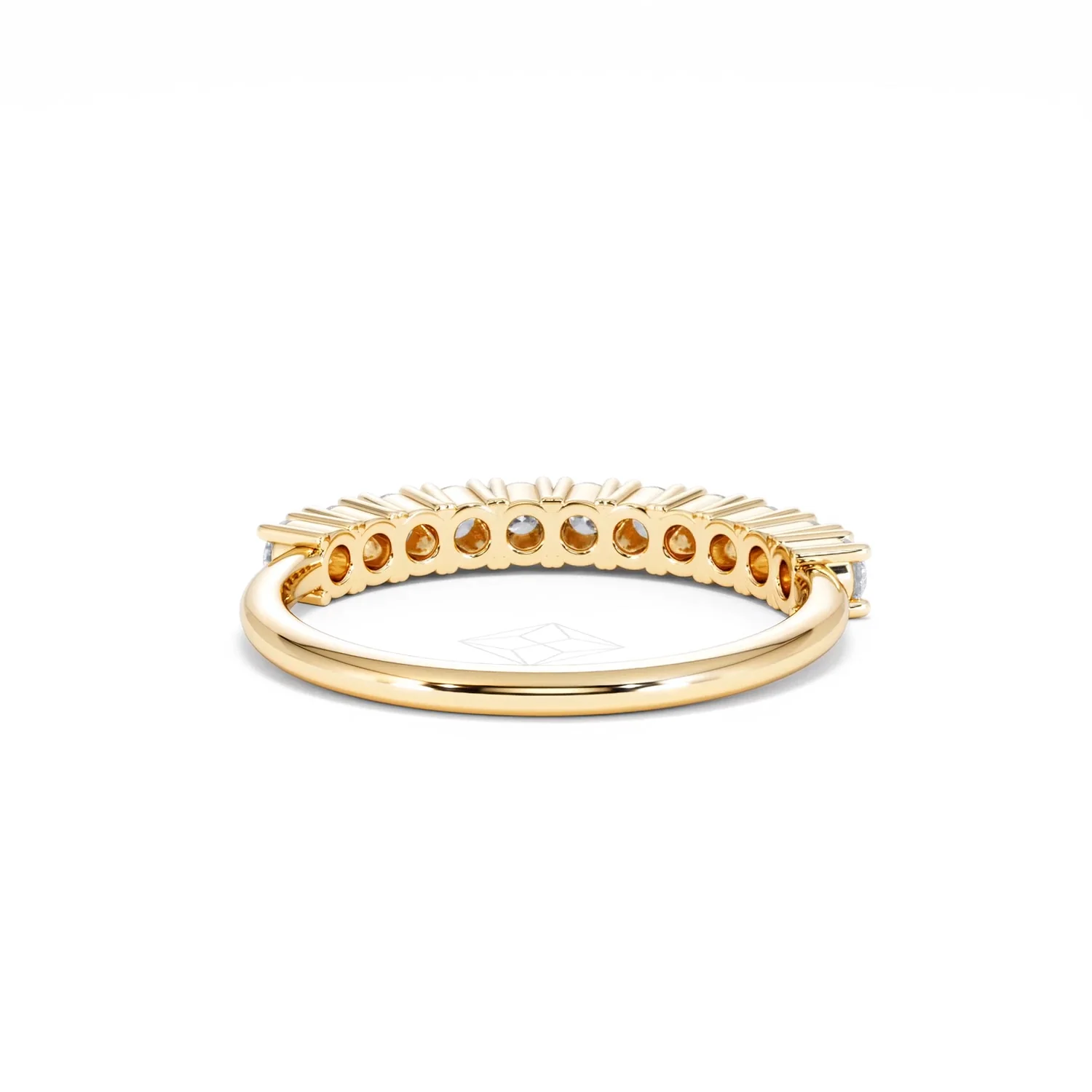 Twilight Lab Diamond 0.50ct H/SI Half Eternity Ring in 18K Gold Vermeil - Image 48