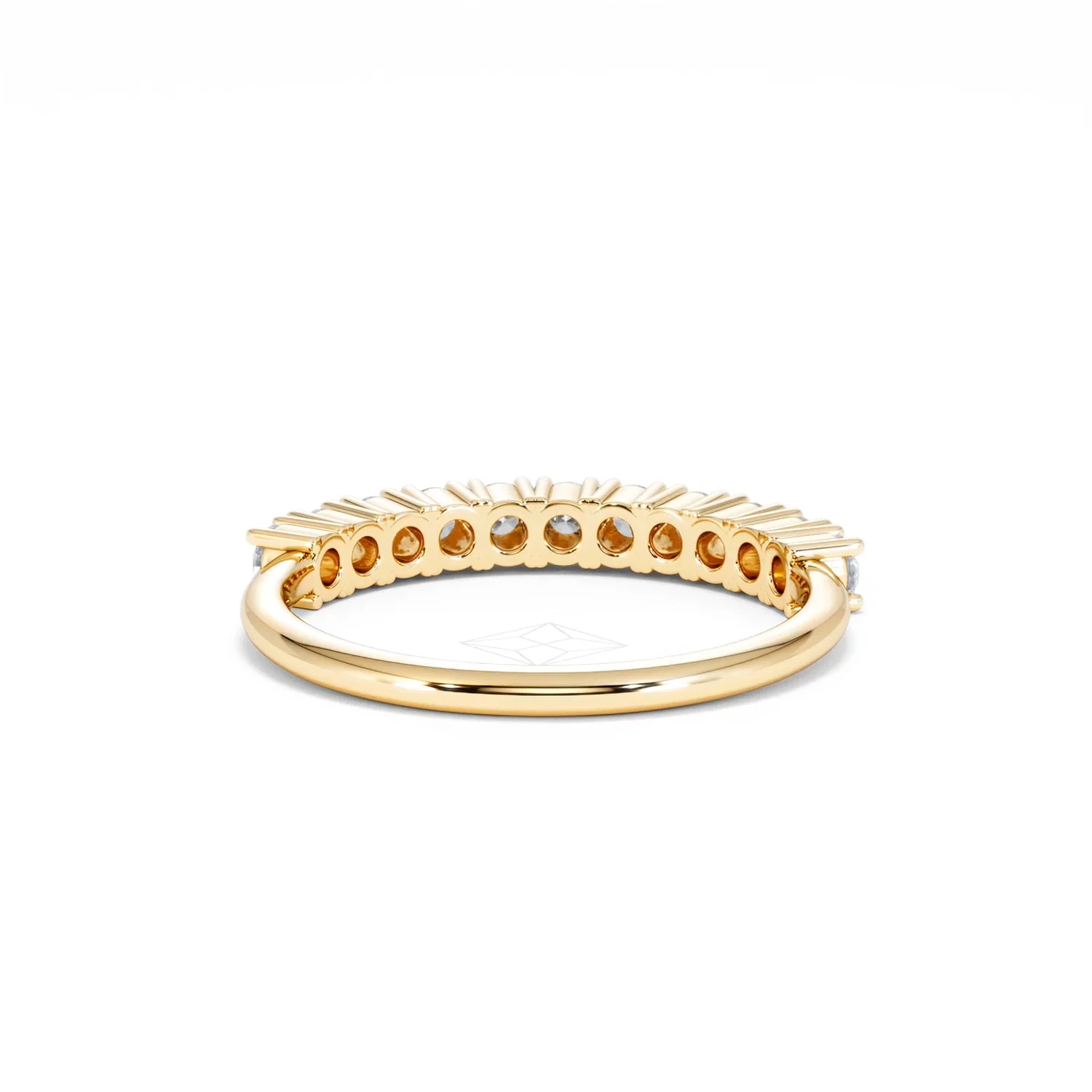 Twilight Lab Diamond 0.50ct H/SI Half Eternity Ring in 18K Gold Vermeil - Image 49